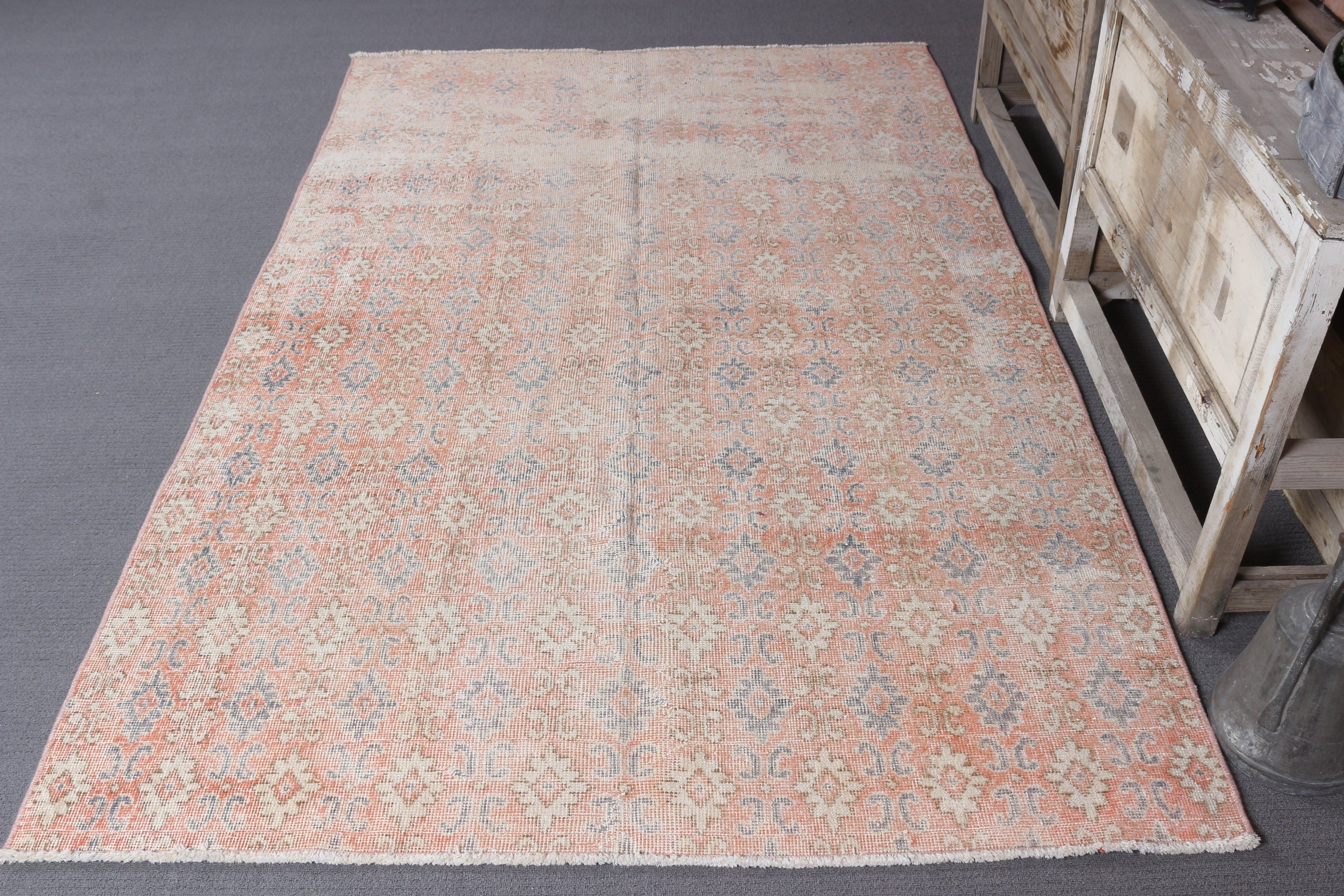 4.7x7.5 ft Area Rug, Nursery Rugs, Vintage Decor Rug, Beige Anatolian Rugs, Turkish Rugs, Indoor Rugs, Vintage Rugs, Wool Rug