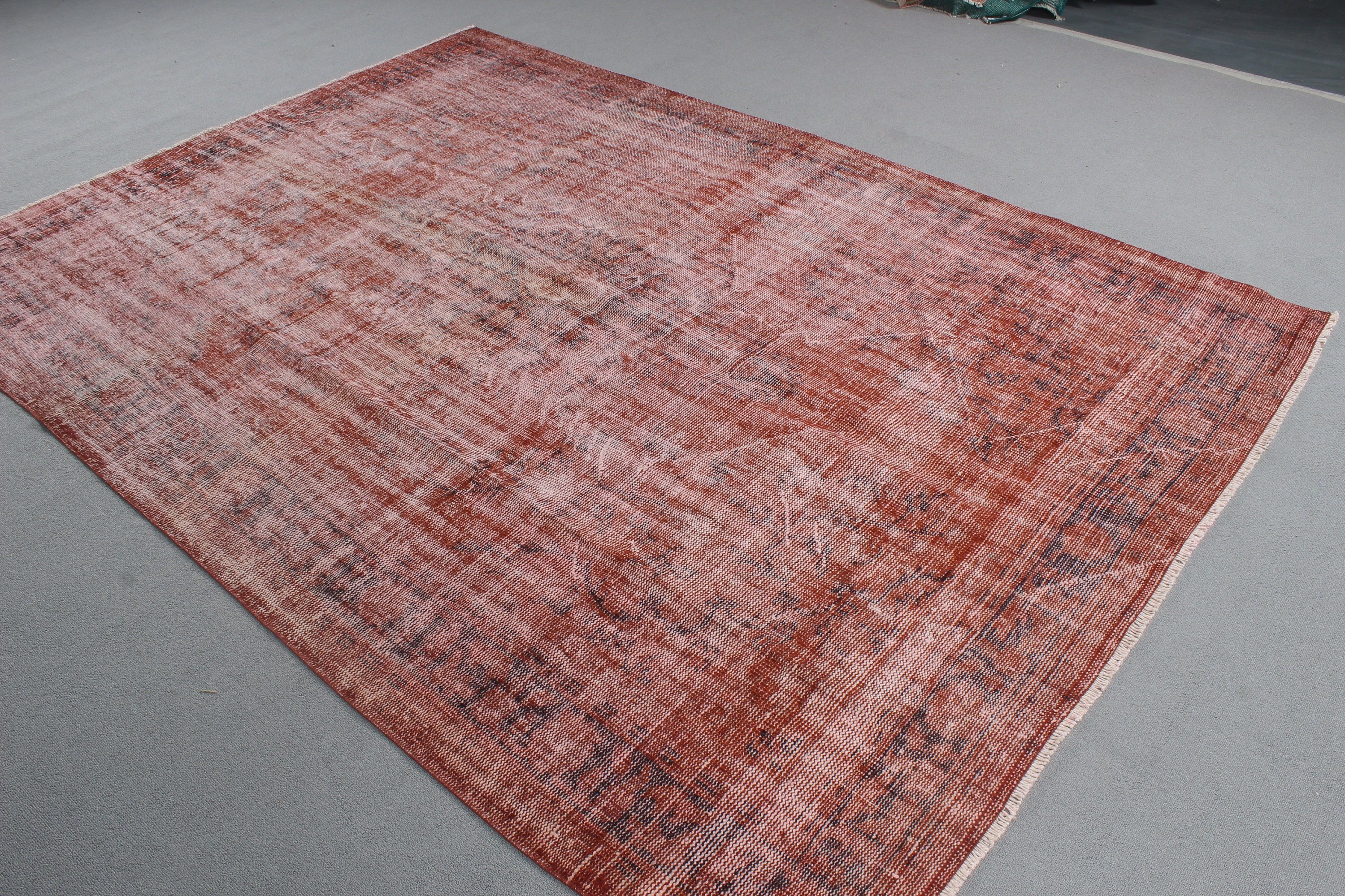 Turkish Rugs, Neutral Rugs, Vintage Rugs, Outdoor Rug, 6.2x8.8 ft Large Rug, Bedroom Rug, Large Vintage Rug, Pink Wool Rugs, Large Boho Rug