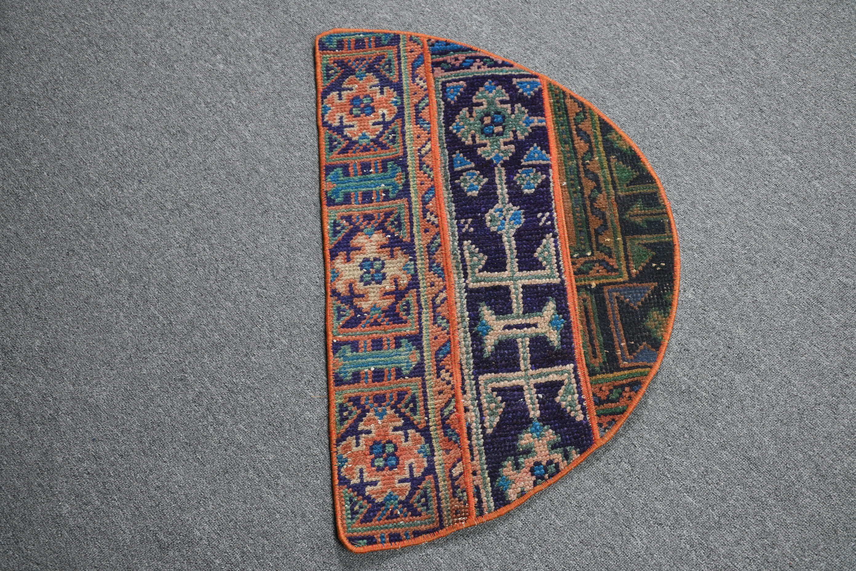 Yün Halı, Giriş Halıları, Türk Halıları, 2,5x1,5 ft Küçük Halı, Mavi Antika Halılar, Araba Paspas Halıları, Yer Halısı, Araba Paspas Halıları, Vintage Halı