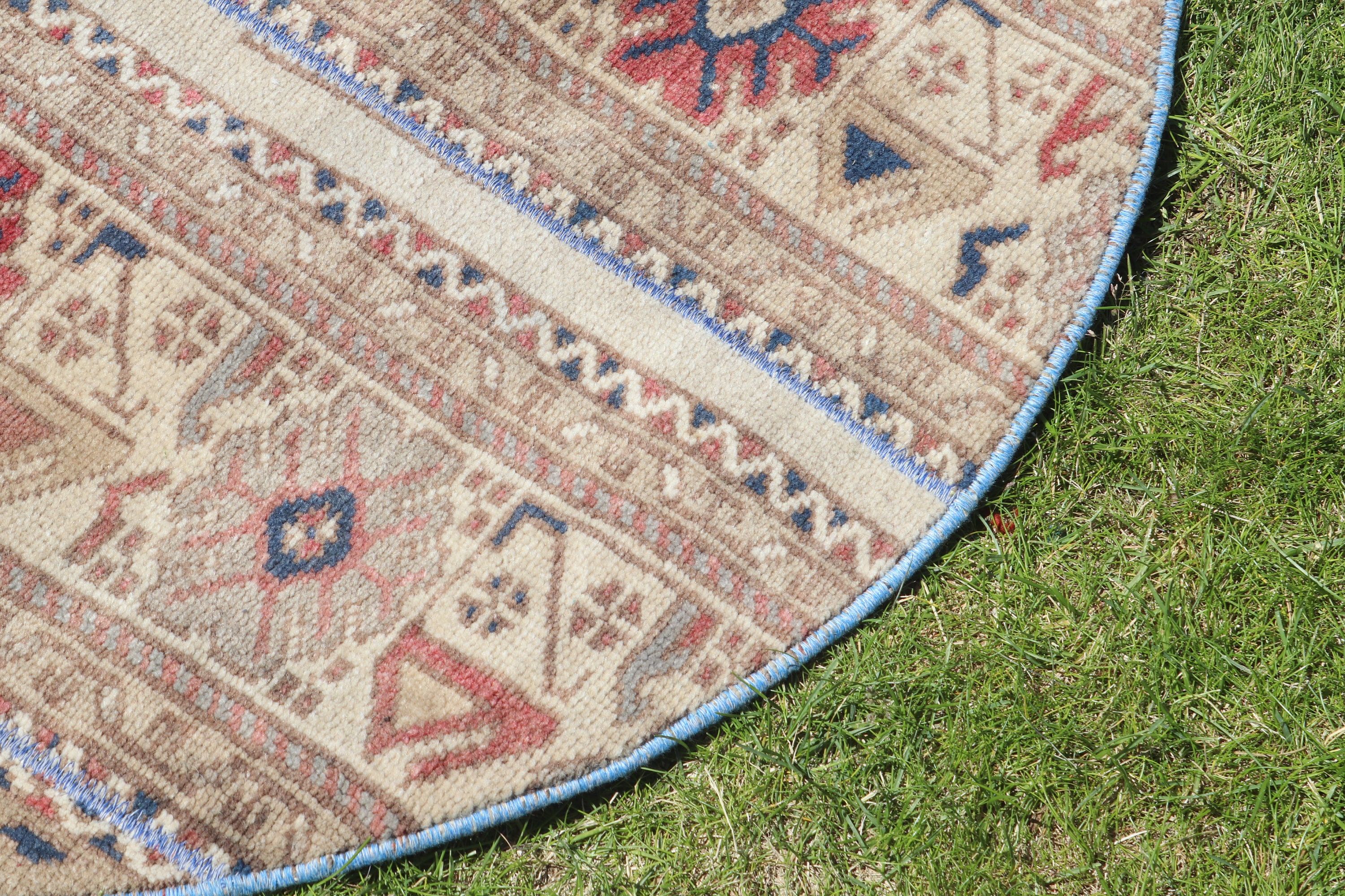 Blue Home Decor Rugs, Small Boho Rugs, Oriental Rug, 3.1x3.1 ft Small Rug, Vintage Rugs, Moroccan Rugs, Turkish Rugs, Small Vintage Rug