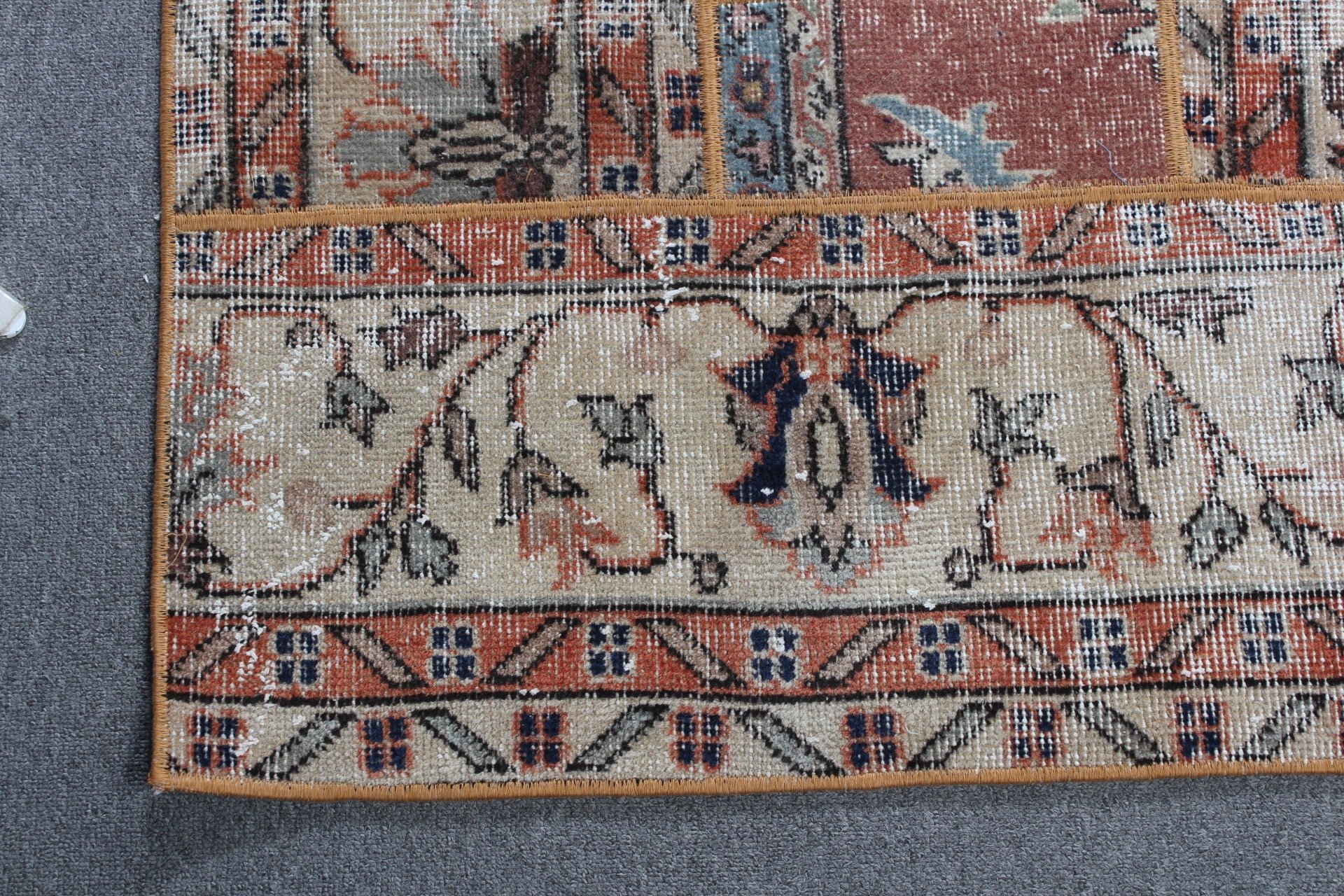 Harika Halı, Türk Halısı, Mutfak Halıları, Giriş Halıları, 2,8x6,3 ft Accent Halı, Oushak Halı, Vintage Halılar, Gökkuşağı Oushak Halı, Çocuk Odası Halısı