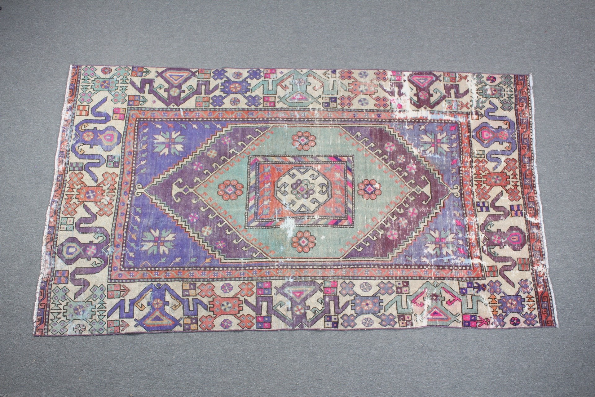 Oriental Rug, Vintage Rugs, Beige  5x8.7 ft Large Rug, Turkish Rug, Dorm Rugs, Bedroom Rug, Home Decor Rugs, Living Room Rug