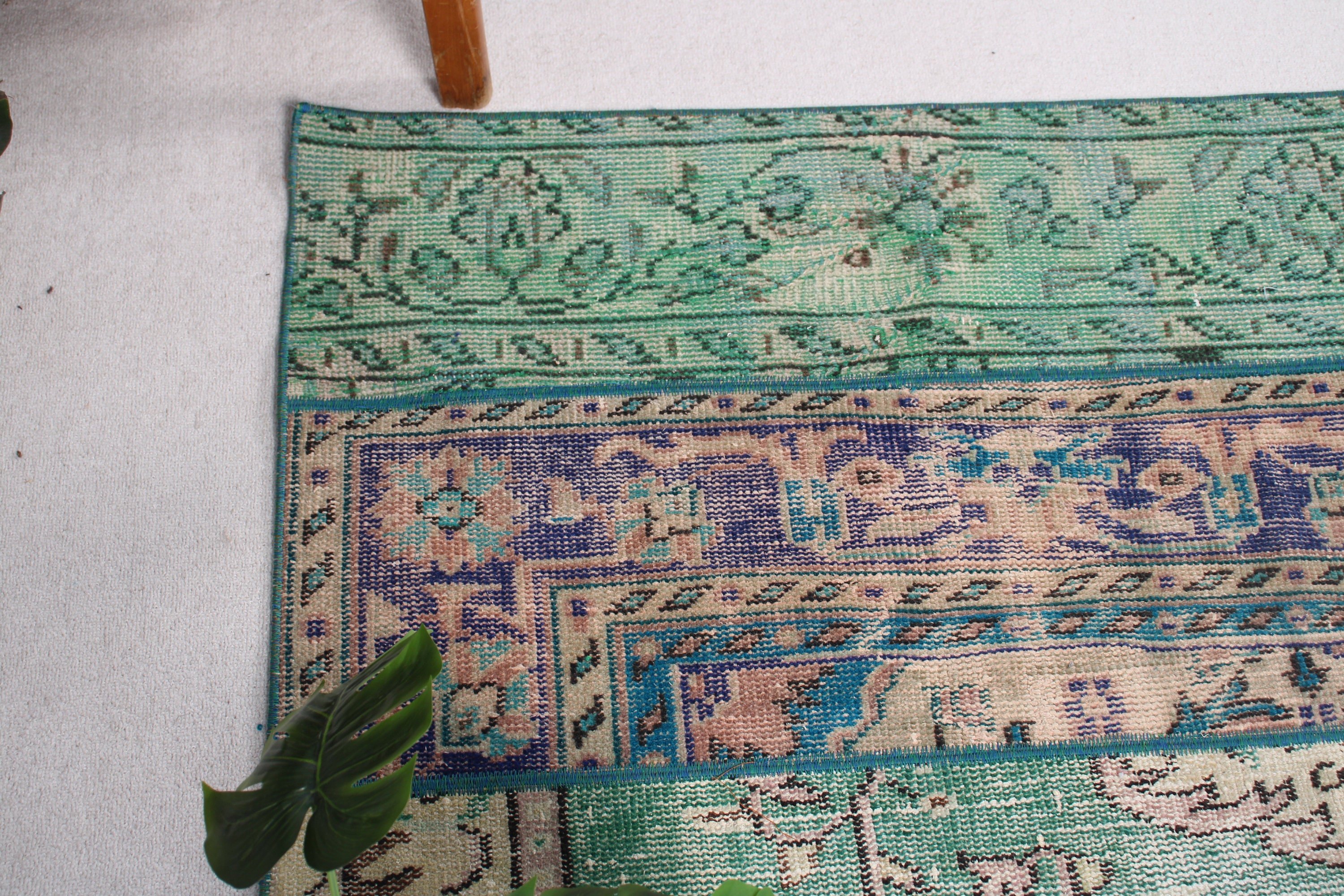 2.5x3.6 ft Small Rug, Flatweave Rugs, Entry Rug, Turkish Rug, Rugs for Bath, Green Neutral Rugs, Car Mat Rugs, Vintage Rugs, Kitchen Rug