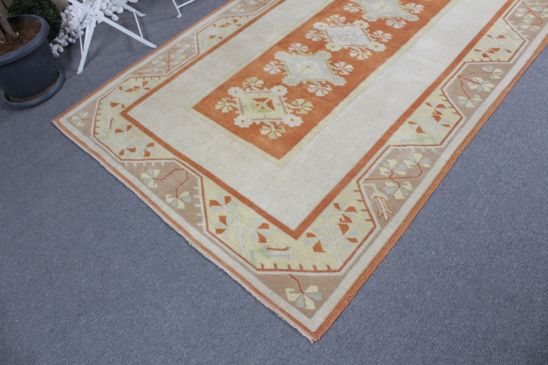 Home Decor Rugs, Turkish Rugs, Beige Antique Rug, Salon Rug, 5.2x8.2 ft Large Rug, Retro Rug, Bedroom Rug, Vintage Rugs, Dining Room Rug