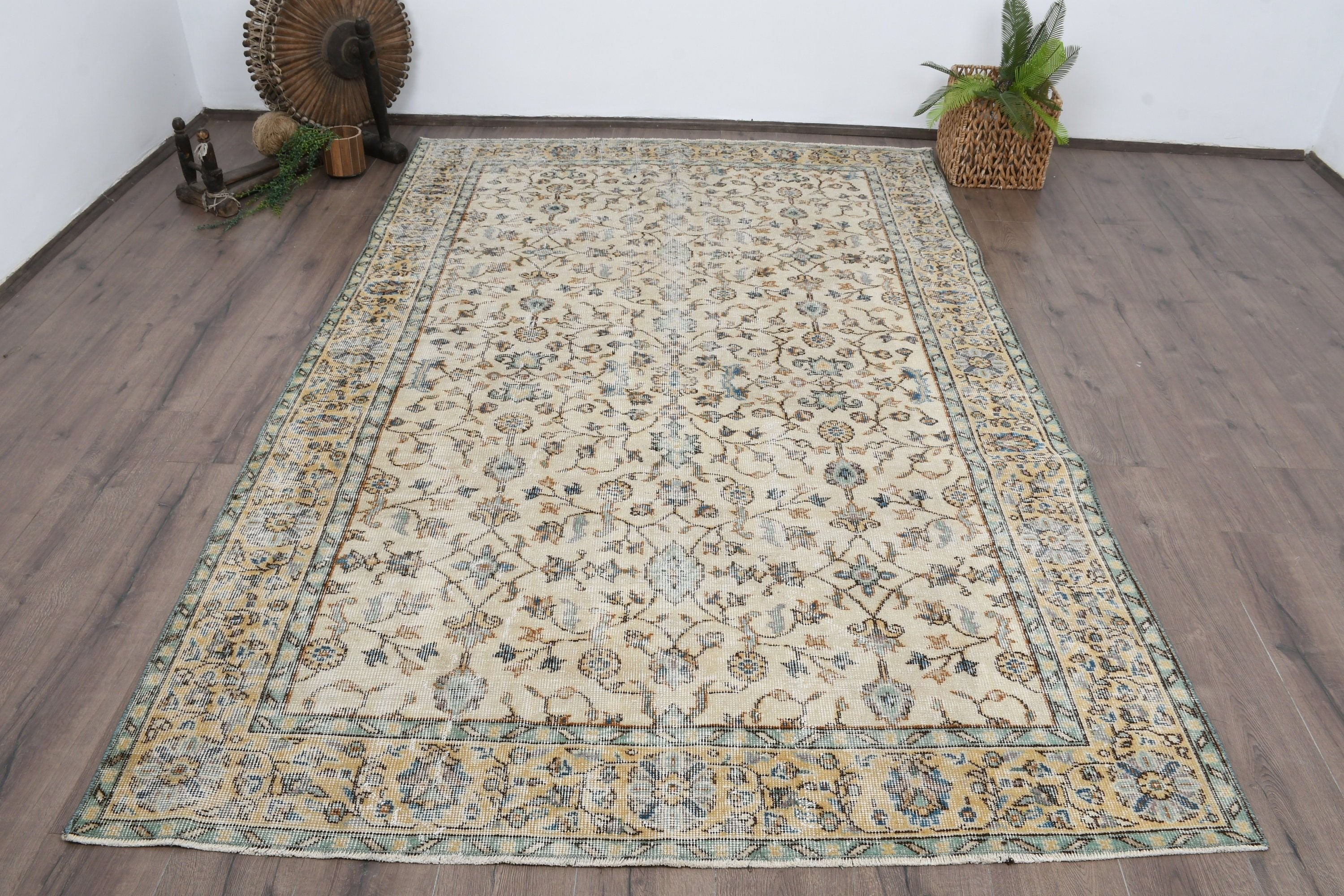 5.7x8.8 ft Büyük Halılar, Soğuk Halı, Vintage Halı, Kahverengi Antika Halı, Yatak Odası Halısı, Yemek Odası Halısı, Yer Halısı, Sanat Halısı, Türk Halısı, Kabile Halıları