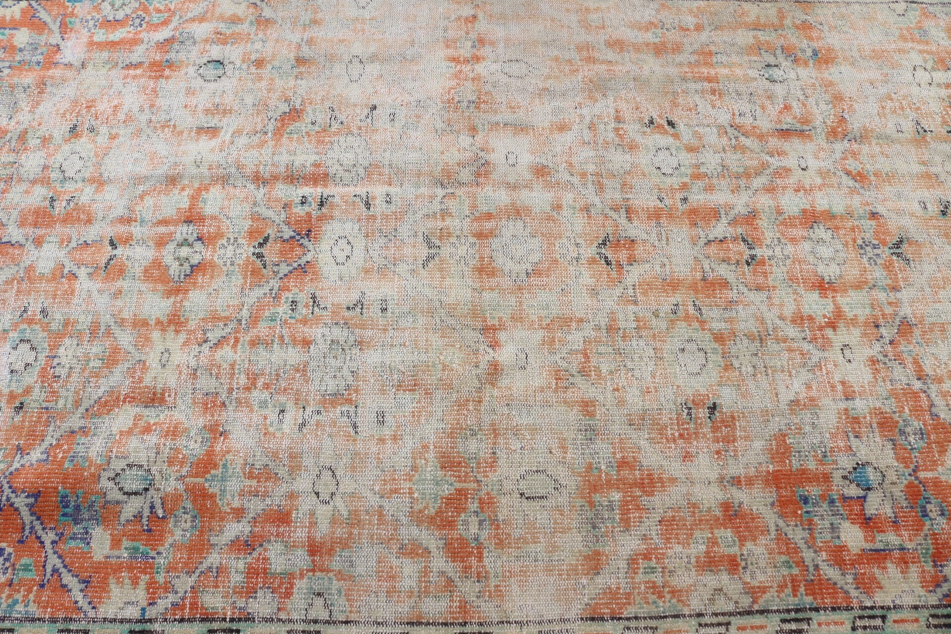 Yemek Odası Halıları, Salon Halısı, 5.9x9 ft Büyük Halı, Oushak Halısı, Yemek Odası Halısı, Vintage Halı, Kırmızı Ev Dekor Halısı, Havalı Halılar, Türk Halısı