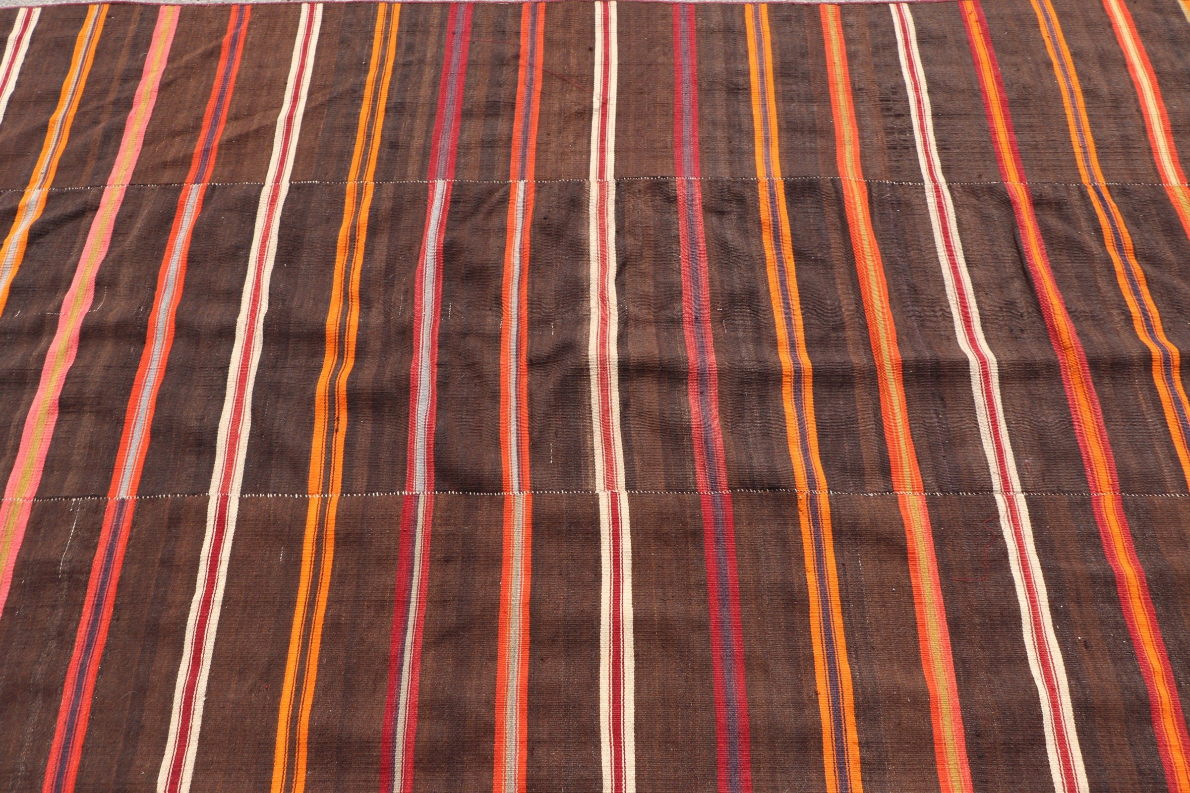 Kilim, 4.8x8.5 ft Büyük Halı, Mutfak Halısı, Vintage Halı, Türk Halıları, Turuncu Yün Halılar, Yatak Odası Halısı, Anadolu Halıları, Oturma Odası Halısı