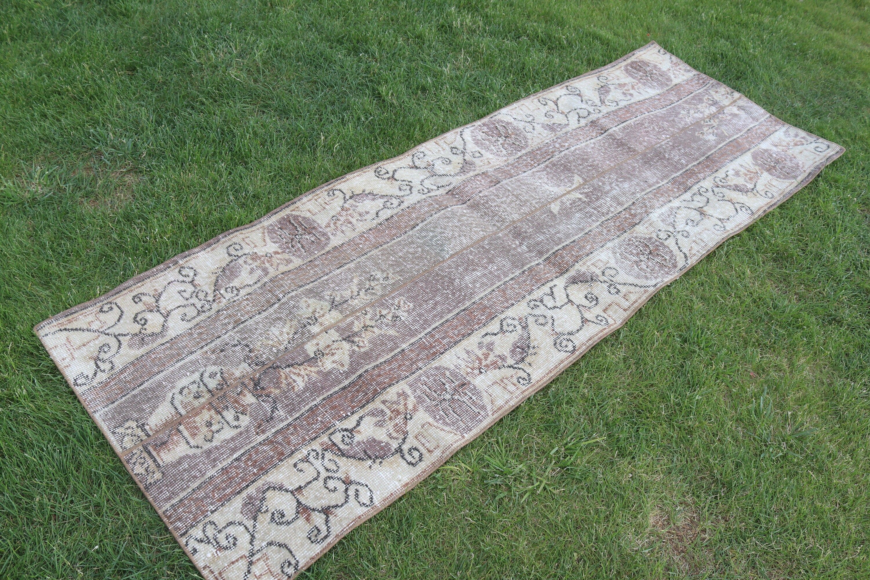 Açıklama Halıları, Yün Halıları, Bej Fas Halısı, Vintage Halılar, 2,6x7,4 ft Runner Halıları, Türk Halıları, Koridor Halıları, Mutfak Halısı