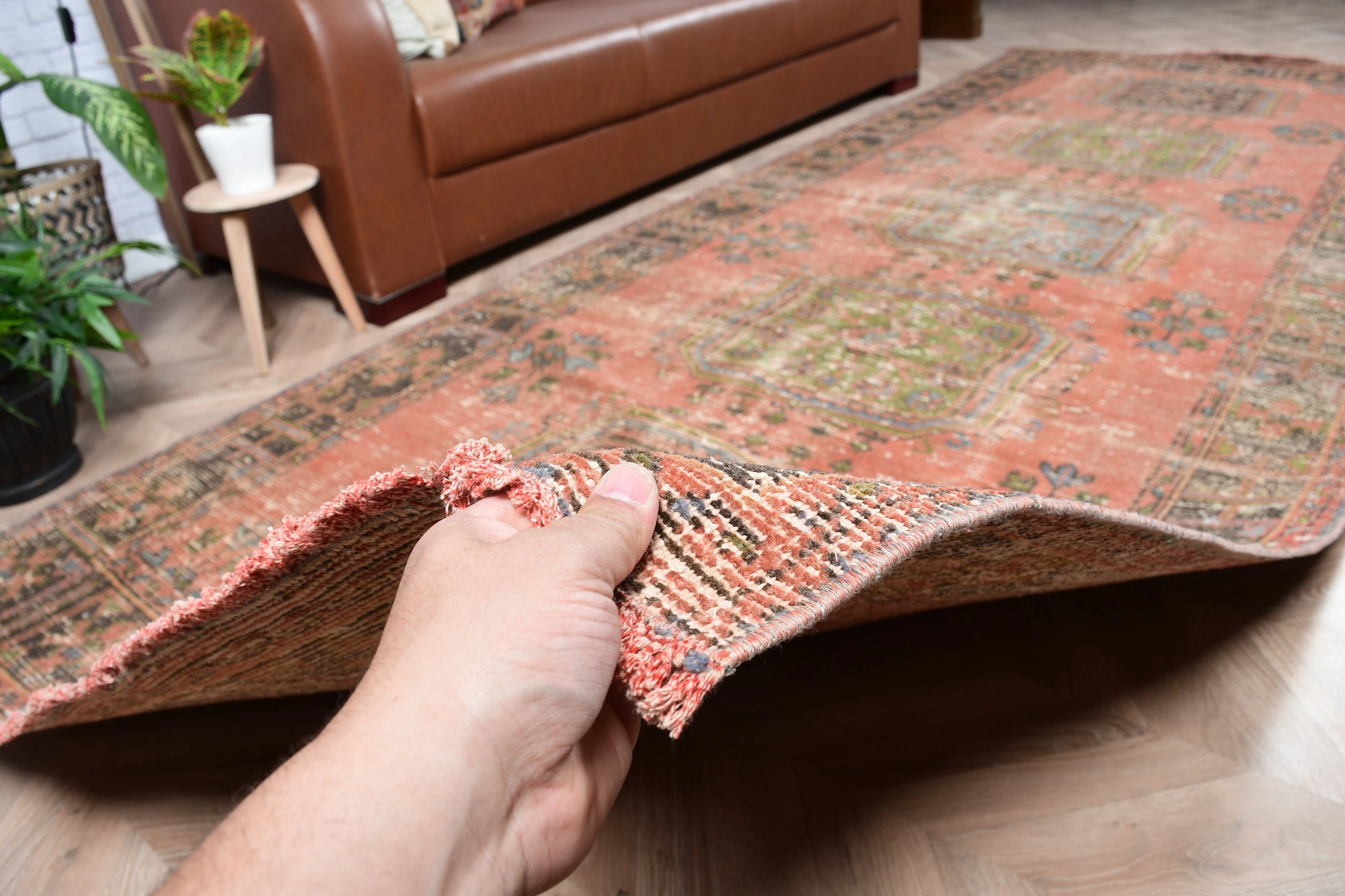 Orange Bedroom Rug, 4.5x11.5 ft Runner Rug, Stair Rug, Kitchen Rug, Rugs for Kitchen, Floor Rug, Vintage Rug, Turkish Rug