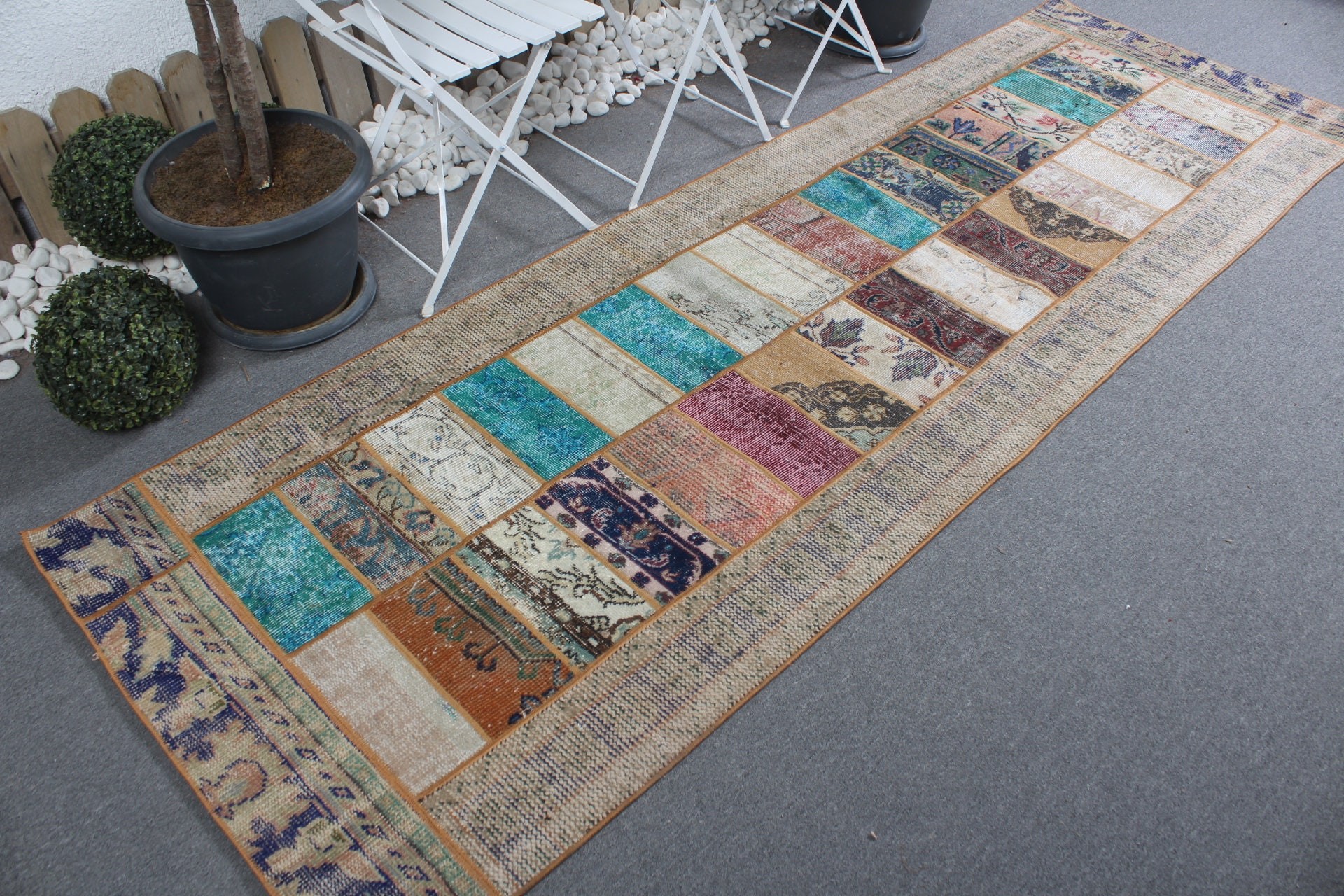 Rainbow Antique Rug, Bedroom Rug, Vintage Rug, 3.2x9.8 ft Runner Rugs, Turkish Rugs, Rugs for Runner, Corridor Rugs, Stair Rugs, Cool Rugs