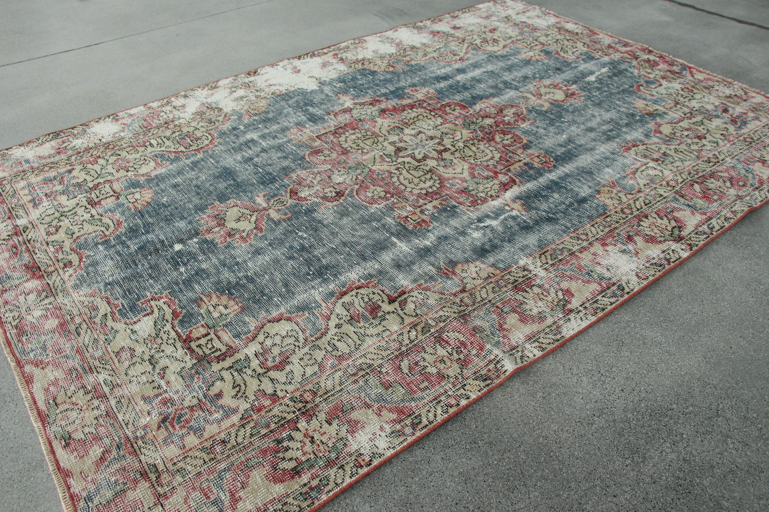 Turkish Rug, Cool Rug, Vintage Rug, Beige  5.7x8.6 ft Large Rugs, Wool Rugs, Large Area Rug Rugs, Salon Rug, Dining Room Rugs