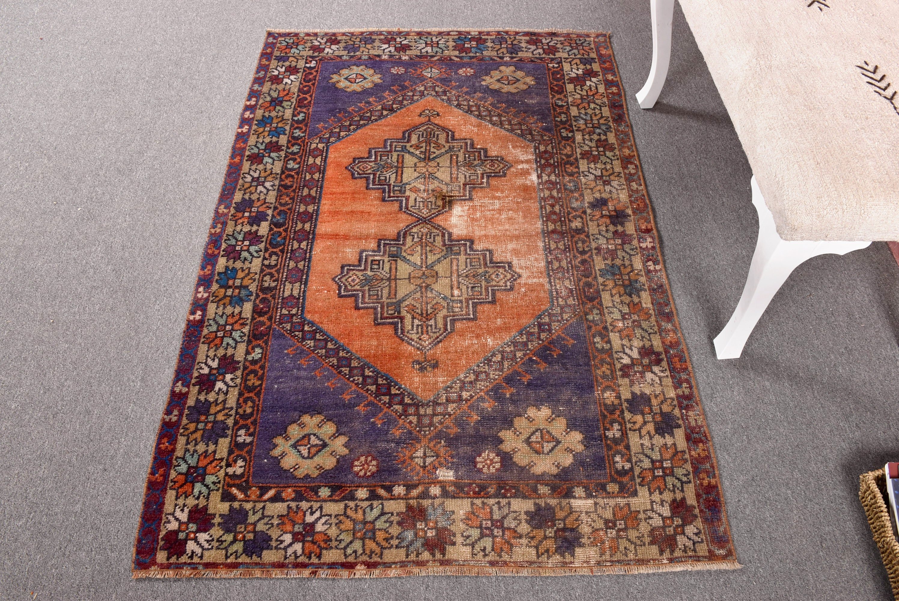 Anadolu Halısı, Mor Mutfak Halıları, Aztek Halısı, Boho Vurgulu Halı, Giriş Halısı, Vintage Halılar, Türk Halısı, Modern Halı, 3,4x5,2 ft Vurgulu Halılar