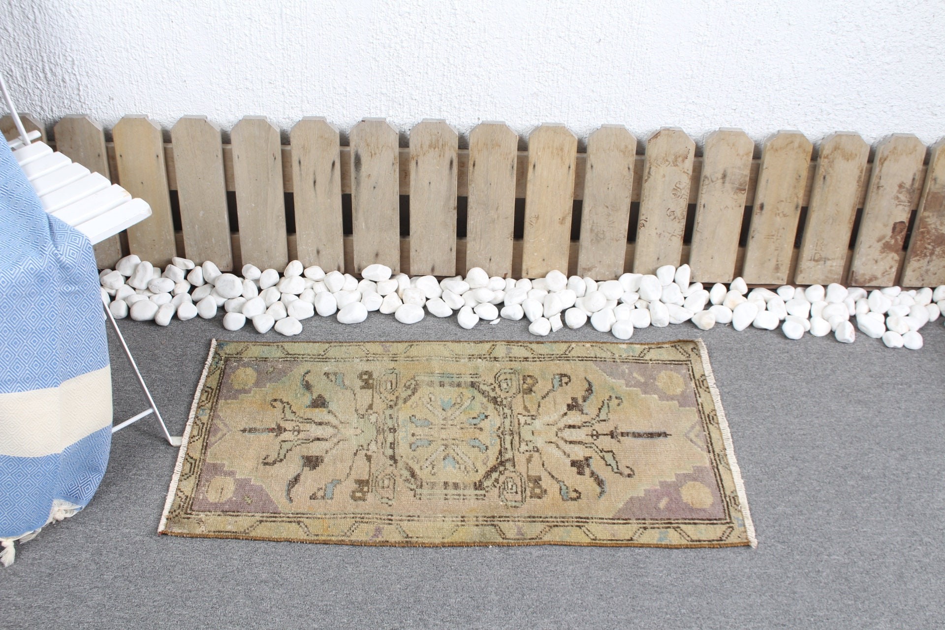 Vintage Rugs, Moroccan Rug, Bedroom Rug, Turkish Rug, Vintage Decor Rug, 1.5x3 ft Small Rug, Bath Rug, Green Kitchen Rugs, Door Mat Rug