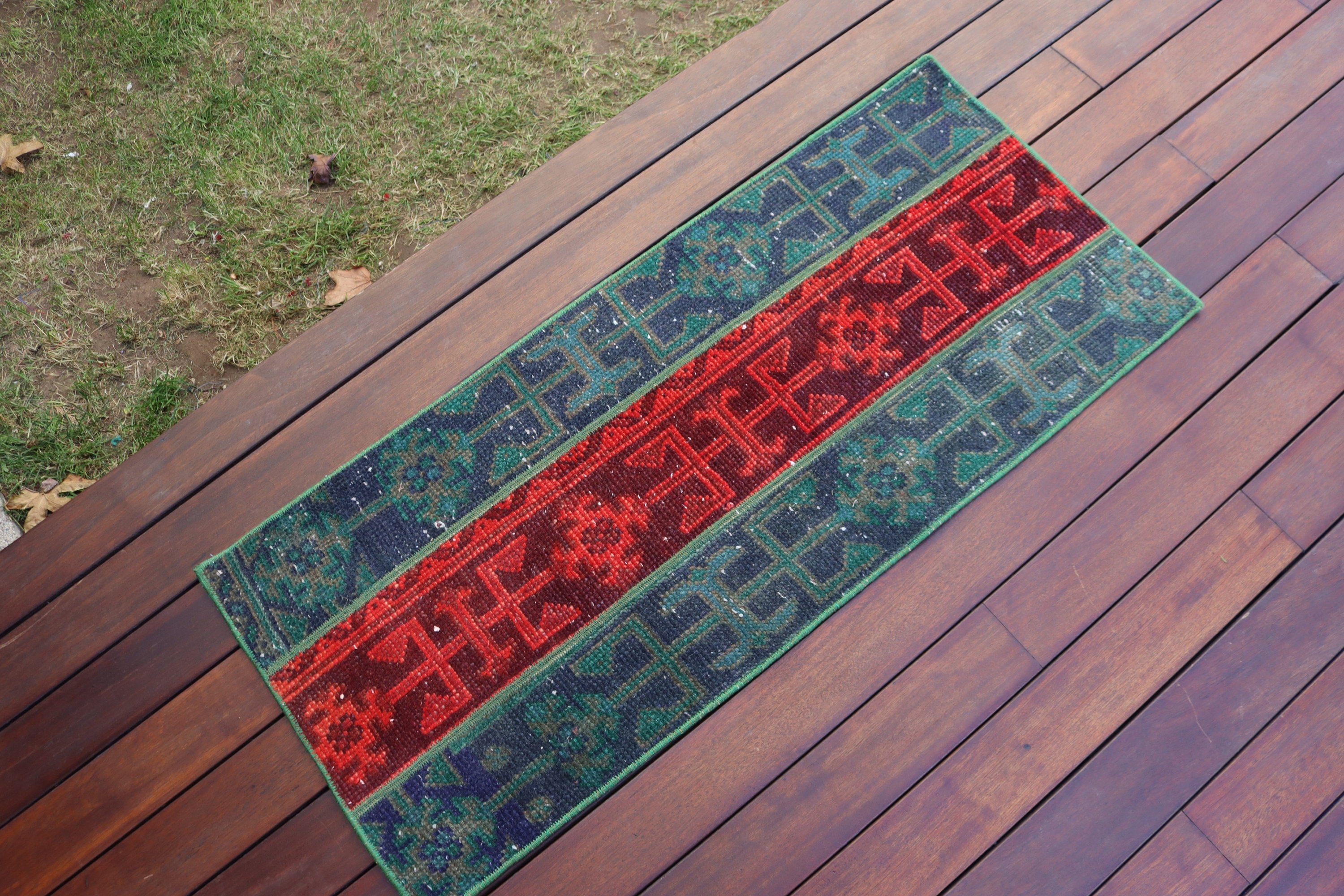 Small Boho Rugs, Modern Rugs, 1.5x3.6 ft Small Rug, Vintage Rugs, Tribal Rug, Handwoven Rug, Turkish Rug, Entry Rugs, Green Anatolian Rugs