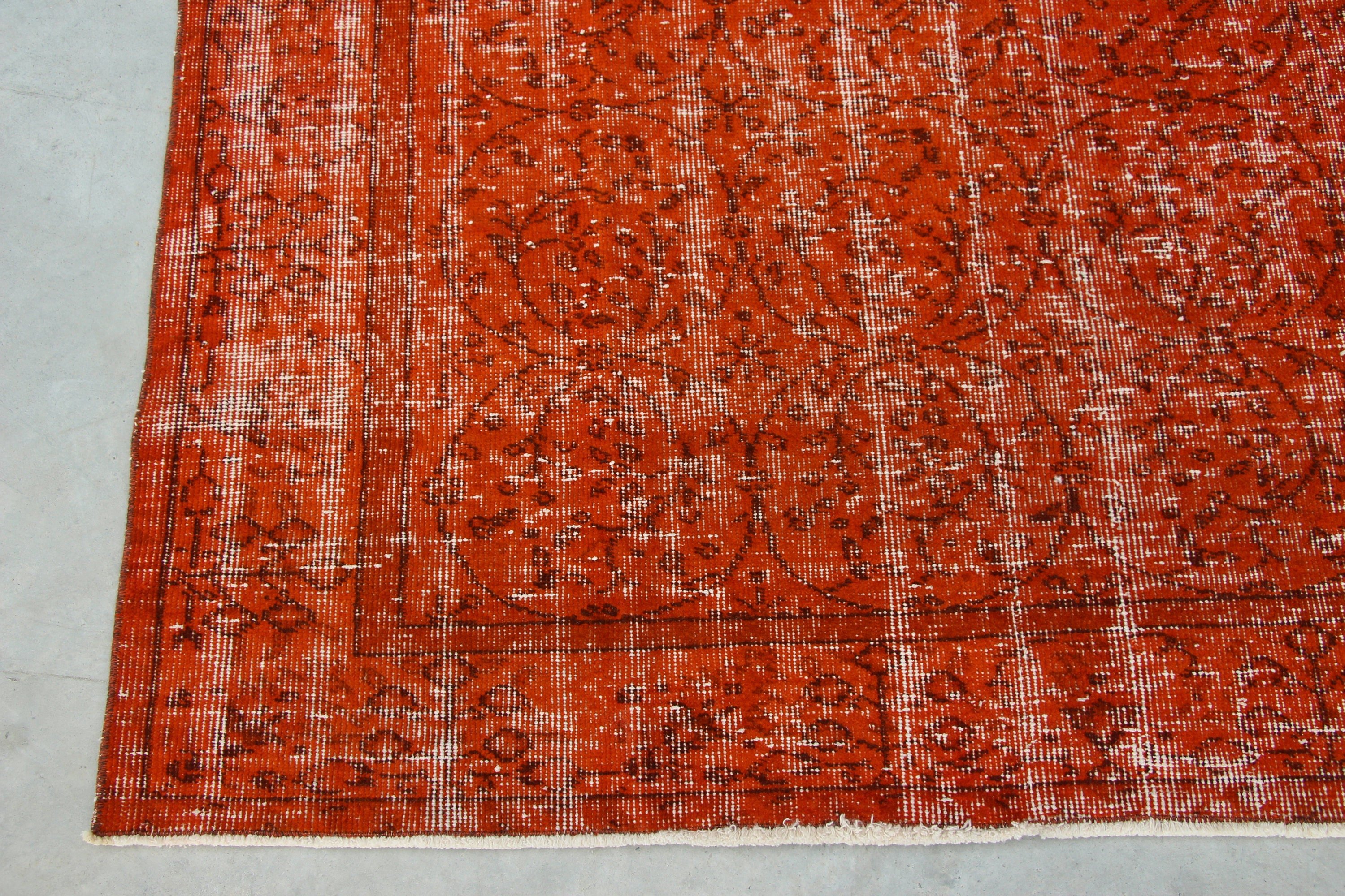 Orange Moroccan Rug, Bedroom Rug, Art Rug, 4.9x8.9 ft Large Rugs, Turkish Rug, Living Room Rug, Oushak Rugs, Vintage Rugs, Home Decor Rug