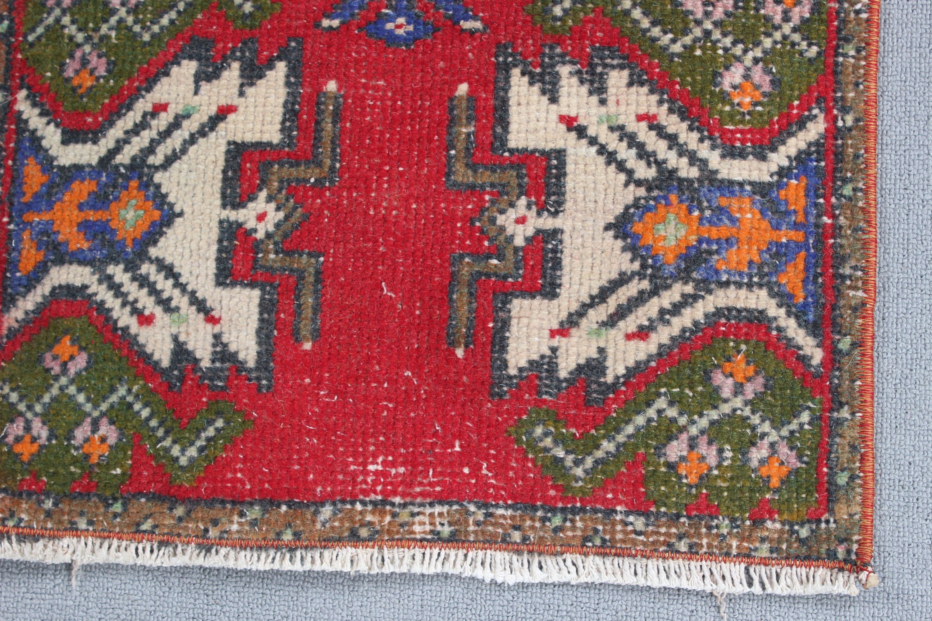 Handwoven Rugs, Moroccan Rug, Small Vintage Rugs, Red Geometric Rug, Vintage Rugs, Nursery Rugs, Turkish Rugs, 1.6x3.1 ft Small Rug