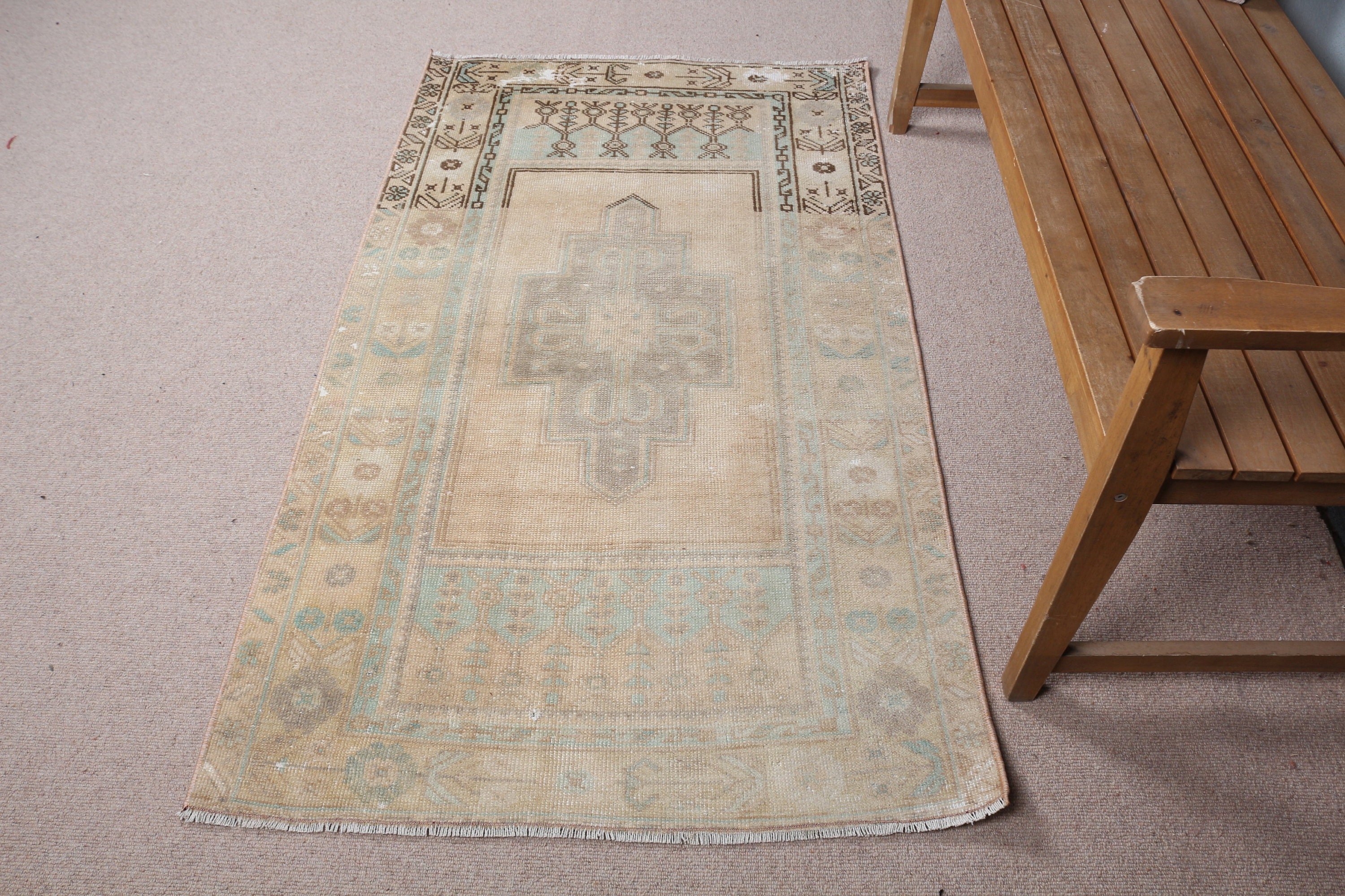 Office Rug, Rugs for Entry, Beige Cool Rug, Cool Rugs, 3x5.3 ft Accent Rugs, Turkish Rug, Vintage Rug, Bedroom Rug, Kitchen Rug, Entry Rug