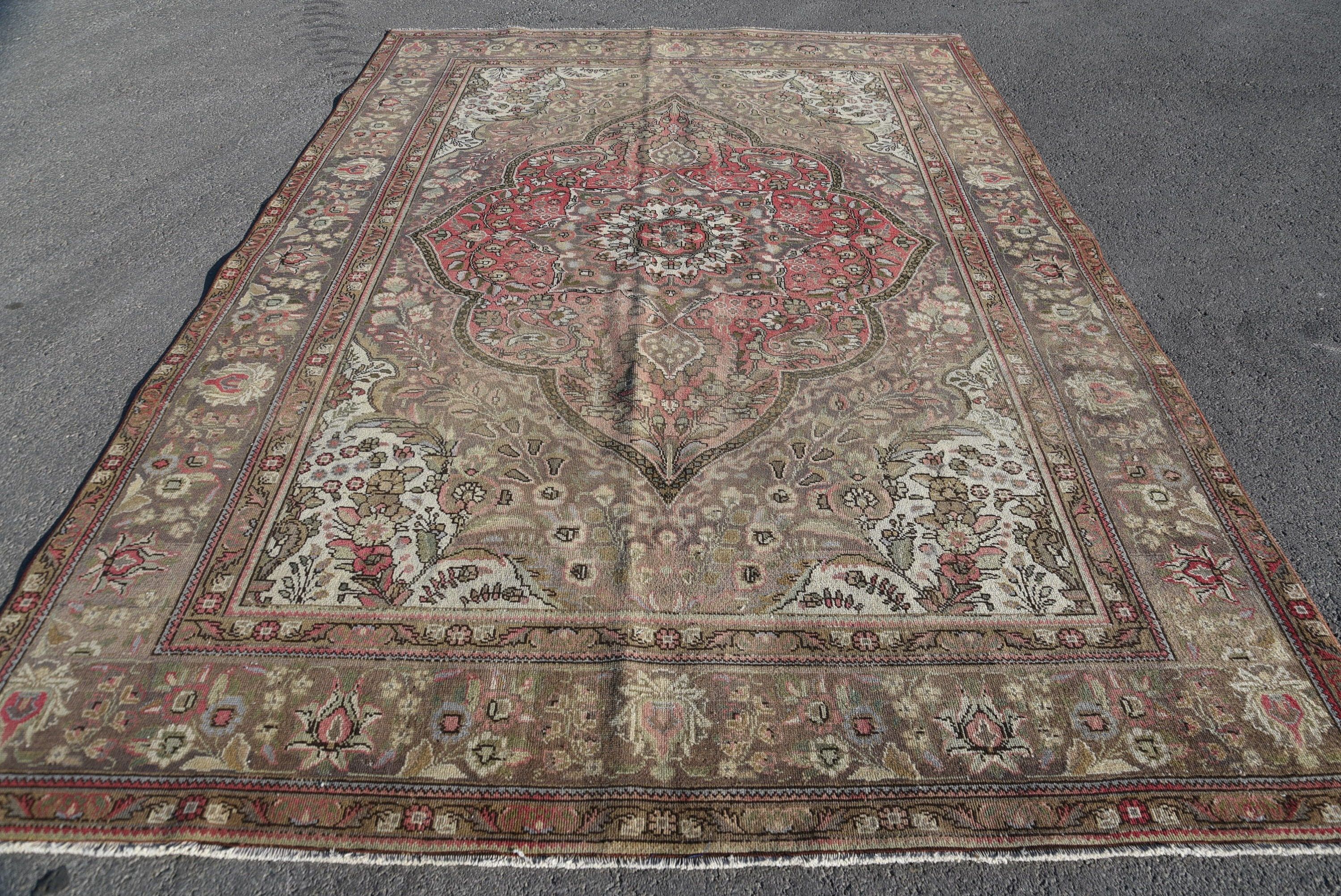 Vintage Halı, Oturma Odası Halısı, Soyut Halı, Yün Halılar, Yemek Odası Halıları, Yer Halıları, Salon Halısı, 7.8x11.4 ft Büyük Boy Halı, Türk Halısı