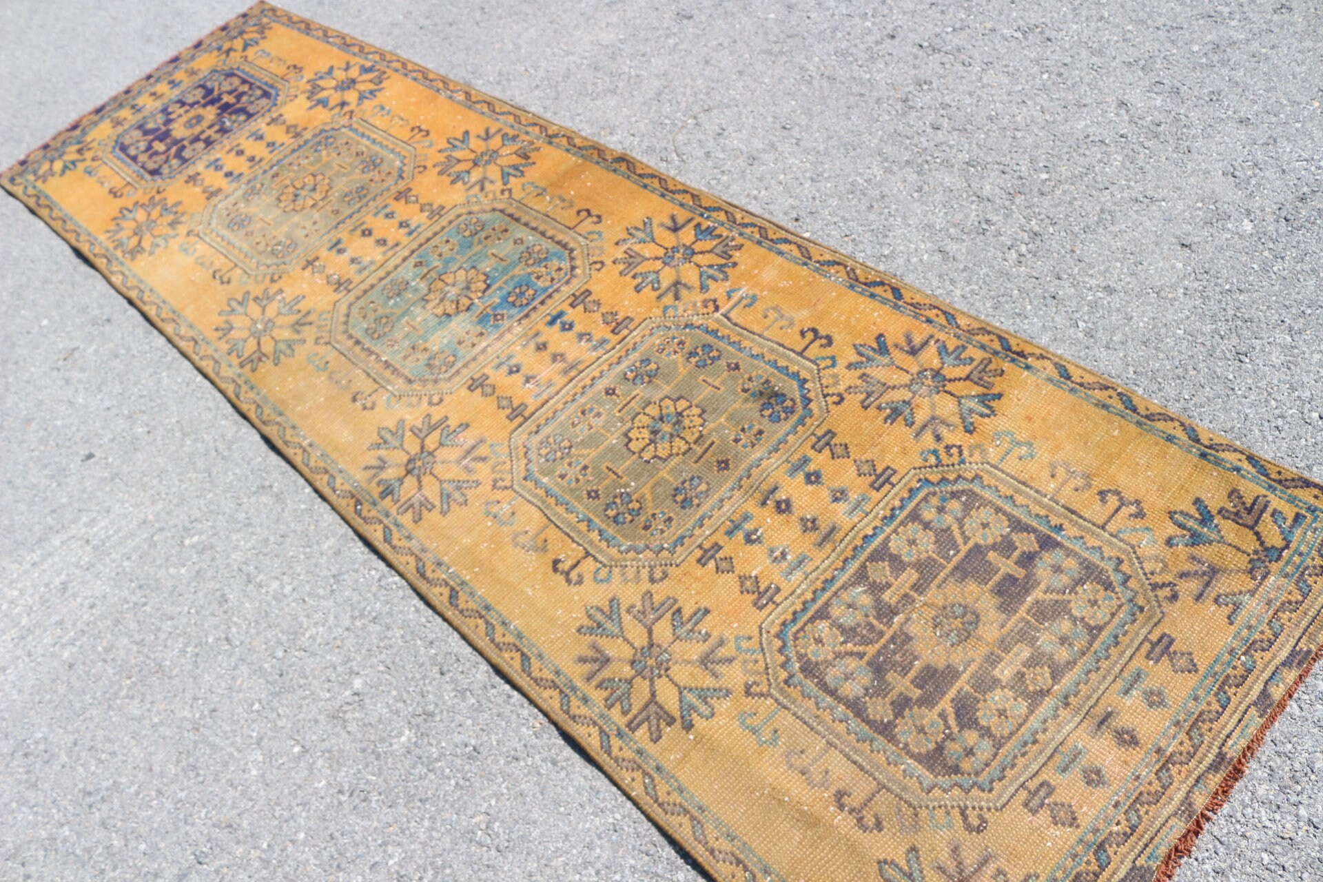 Blue  3x10 ft Runner Rug, Rugs for Kitchen, Natural Rugs, Moroccan Rug, Turkish Rugs, Oriental Rug, Corridor Rug, Vintage Rug