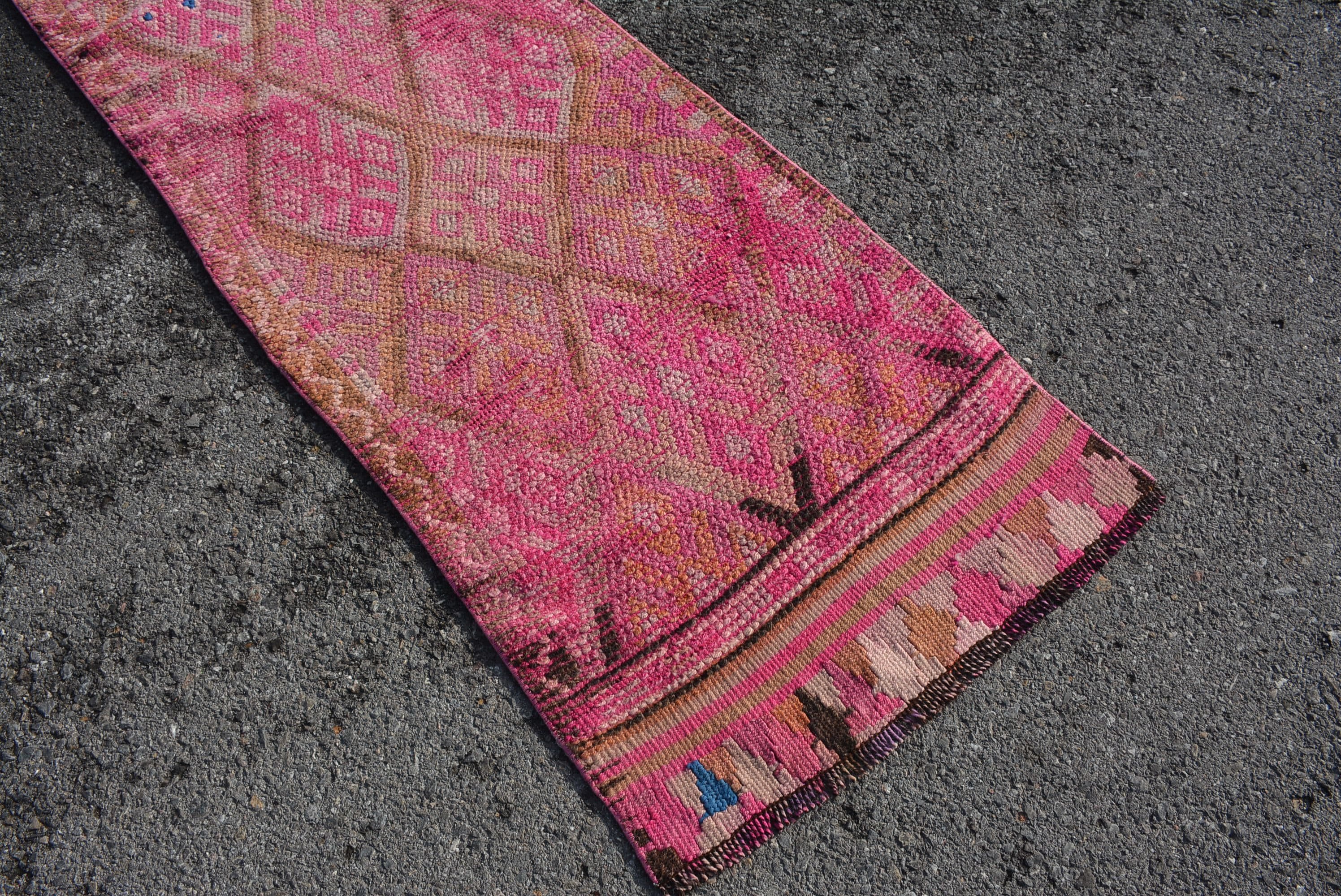 Organic Rug, Colorful Rug, Rugs for Kitchen, 2.5x11.9 ft Runner Rugs, Vintage Rug, Corridor Rug, Art Rug, Cute Rug, Cool Rugs, Turkish Rugs
