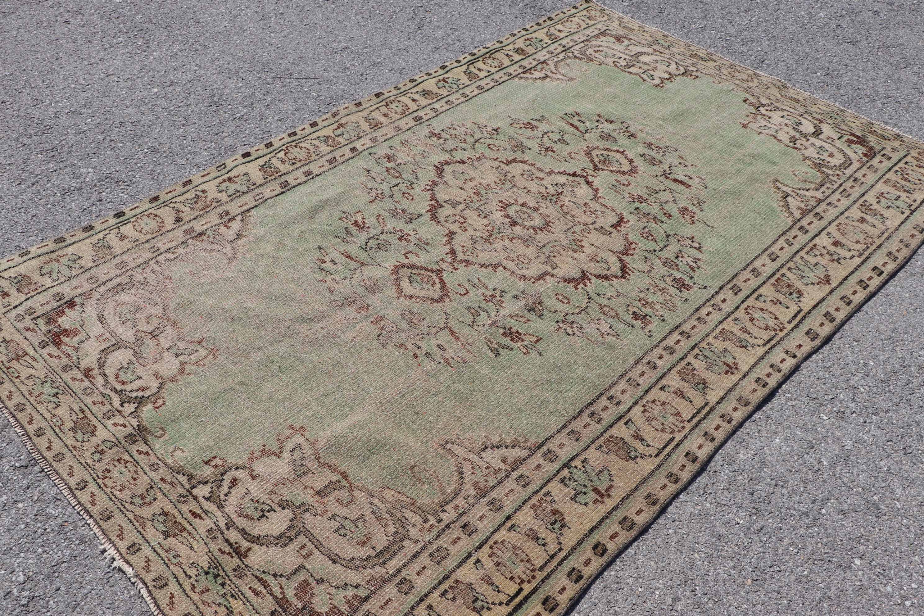 Turkish Rugs, Green Anatolian Rug, Cool Rug, Natural Rug, Kitchen Rug, Vintage Rug, 5.1x8.1 ft Large Rugs, Salon Rug, Living Room Rug