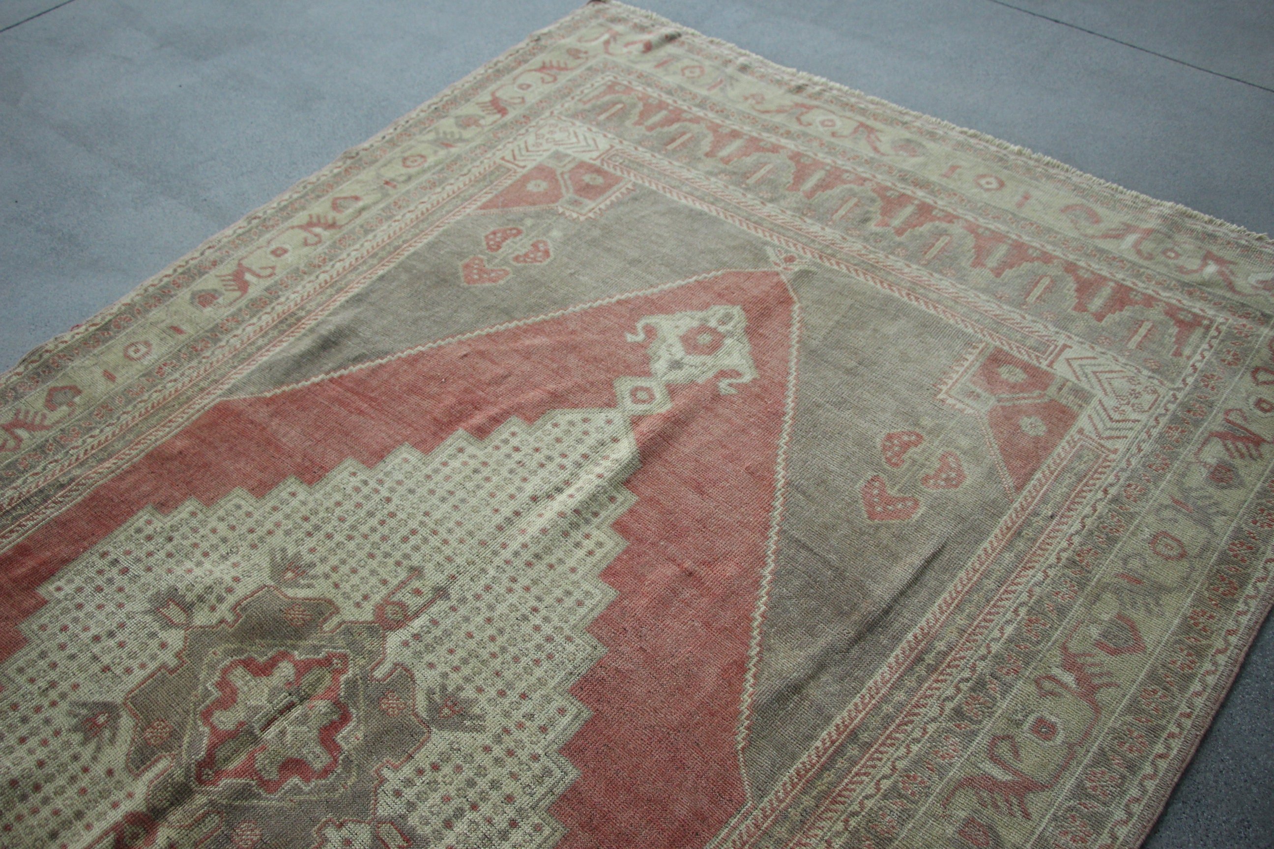 Bedroom Rug, Dining Room Rugs, 5.5x10.2 ft Large Rugs, Red Antique Rug, Flatweave Rug, Turkish Rug, Oushak Rugs, Oriental Rug, Vintage Rug