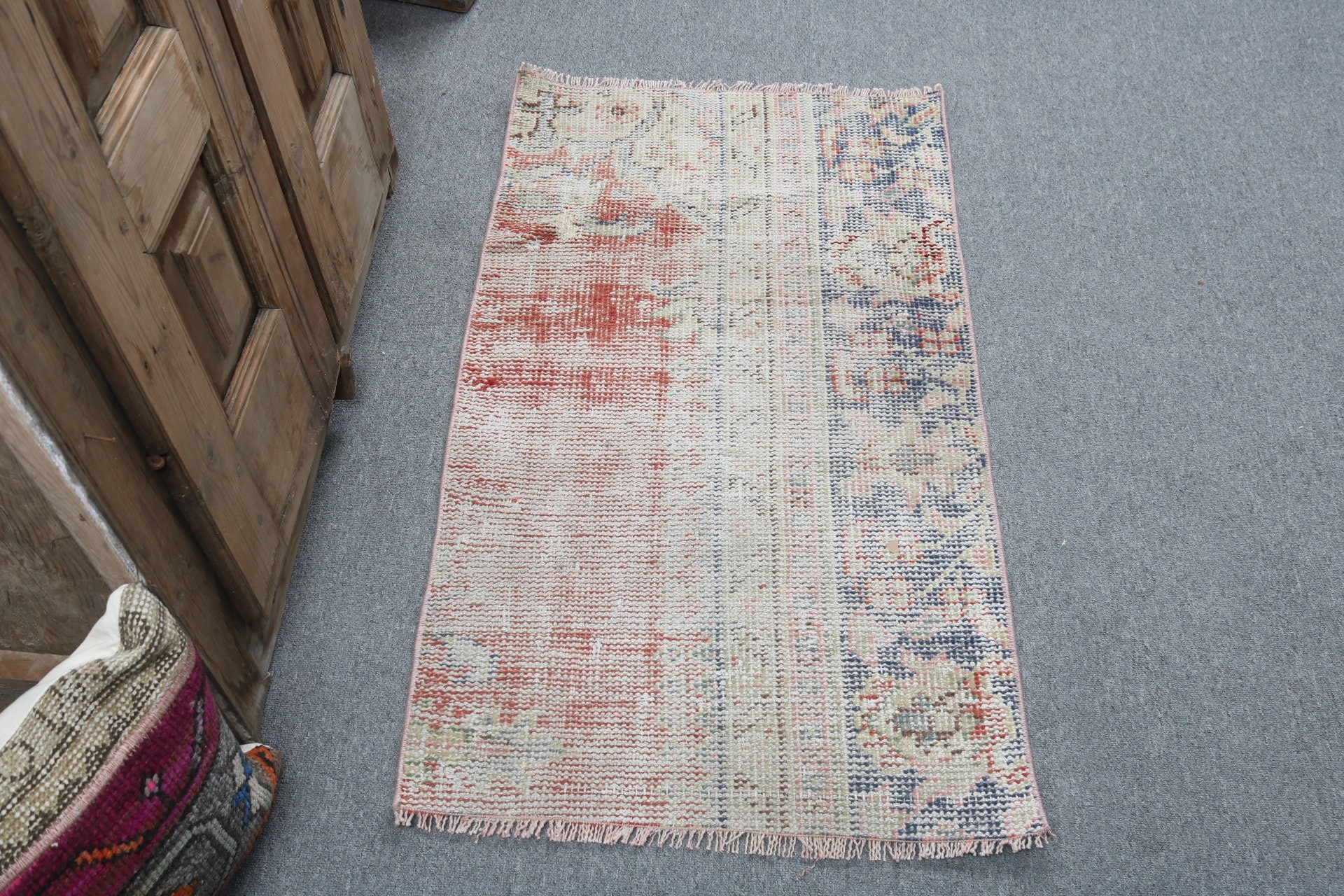 Kitchen Rugs, Turkish Rug, 2x3.5 ft Small Rug, Bedroom Rug, Handwoven Rugs, Car Mat Rug, Red Handwoven Rug, Vintage Rug, Rugs for Car Mat