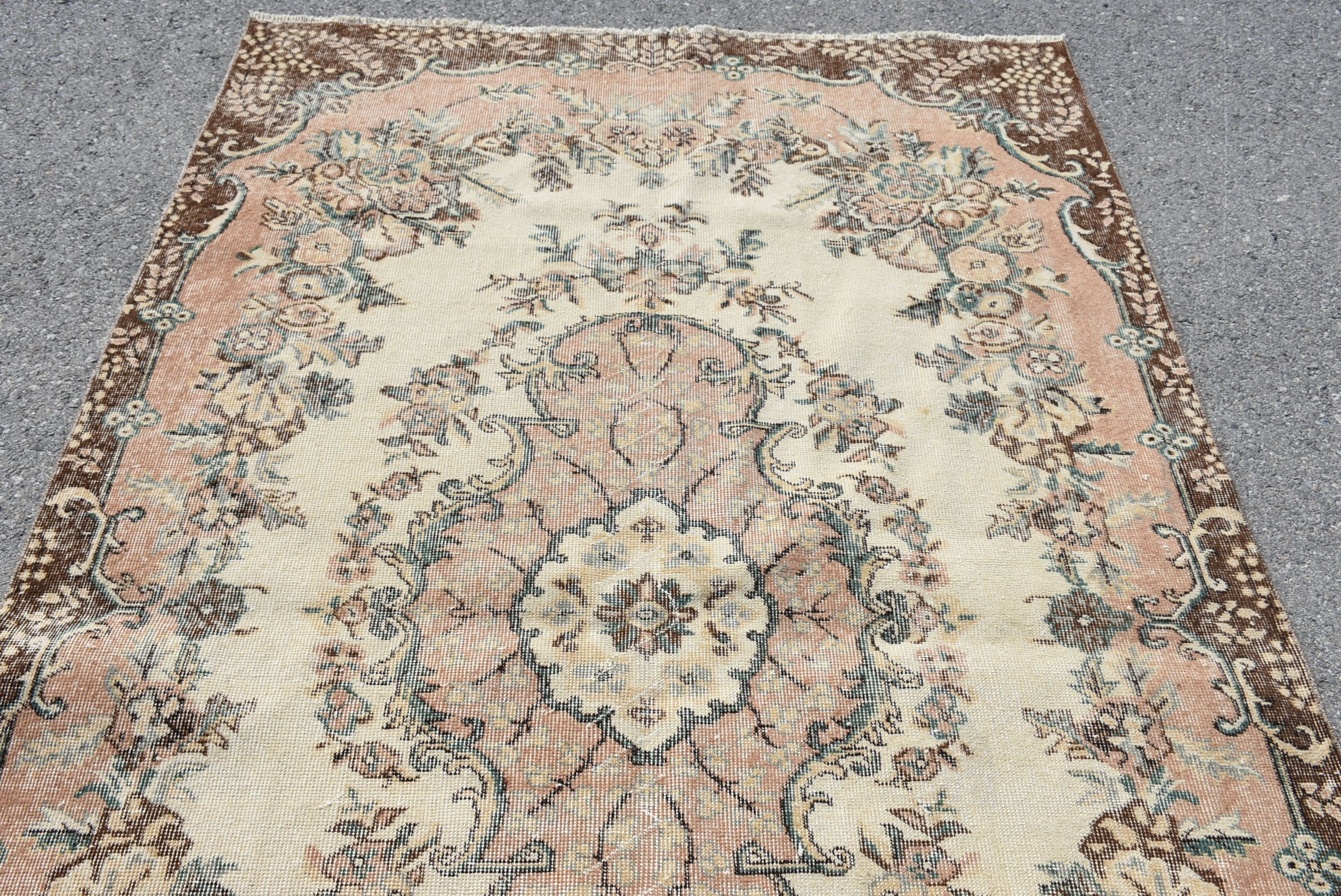 Old Rugs, Vintage Rugs, Bedroom Rugs, 5.6x8.9 ft Large Rug, Turkish Rug, Beige Home Decor Rug, Living Room Rug, Home Decor Rugs, Salon Rug