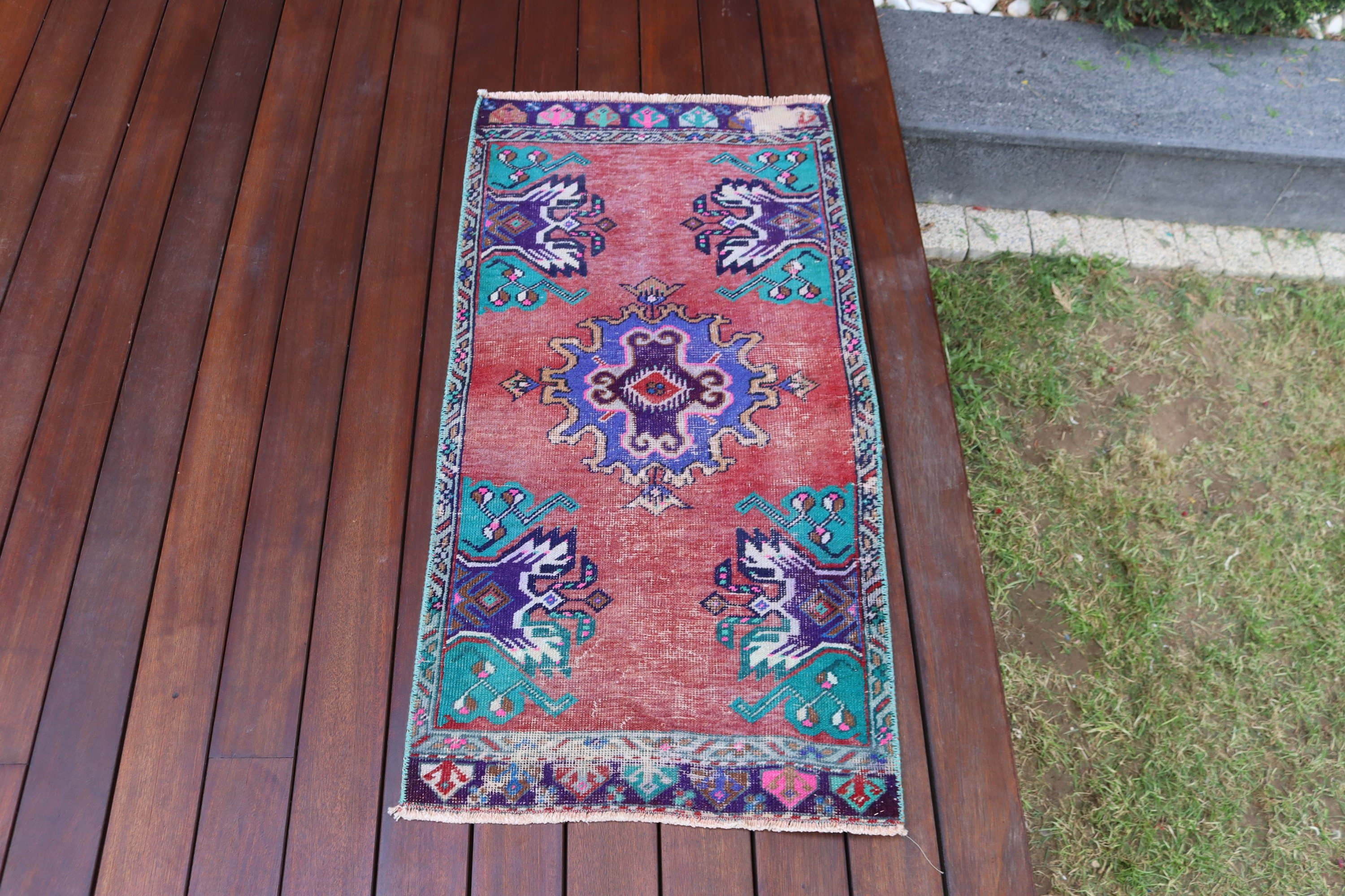 Nursery Rugs, Turkish Rug, Bedroom Rugs, Red Oriental Rug, 1.7x3.4 ft Small Rug, Luxury Rug, Handwoven Rug, Small Area Rugs, Vintage Rugs