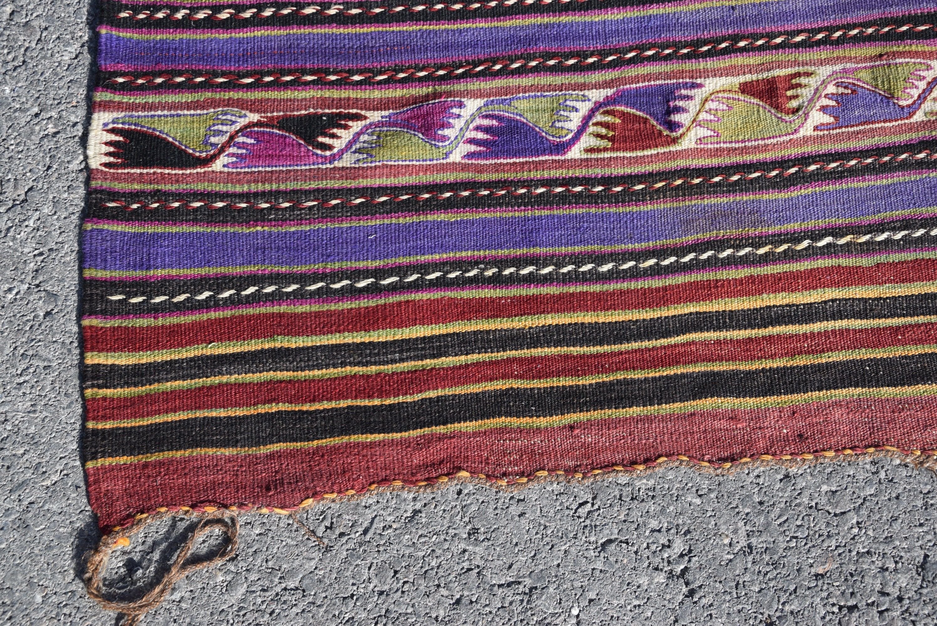 Yemek Odası Halısı, Salon Halıları, Vintage Halılar, Yatak Odası Halısı, Türk Halıları, Kilim, 5.1x12.1 ft Büyük Halı, Oushak Halıları, Mor Fas Halısı