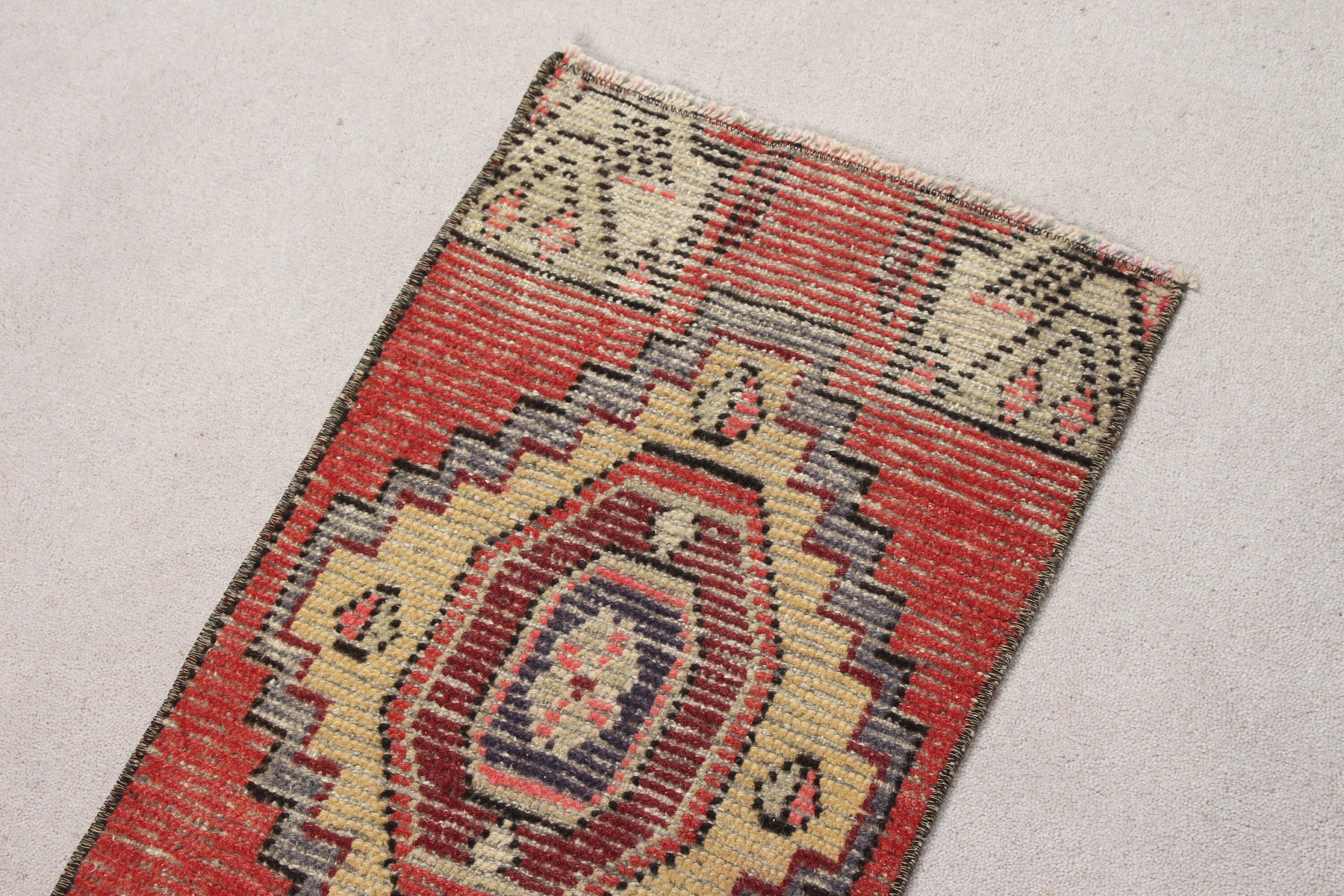 1.2x2.7 ft Small Rug, Oushak Rugs, Bathroom Rug, Vintage Rug, Wall Hanging Rug, Red Oriental Rug, Custom Rug, Floor Rug, Turkish Rugs