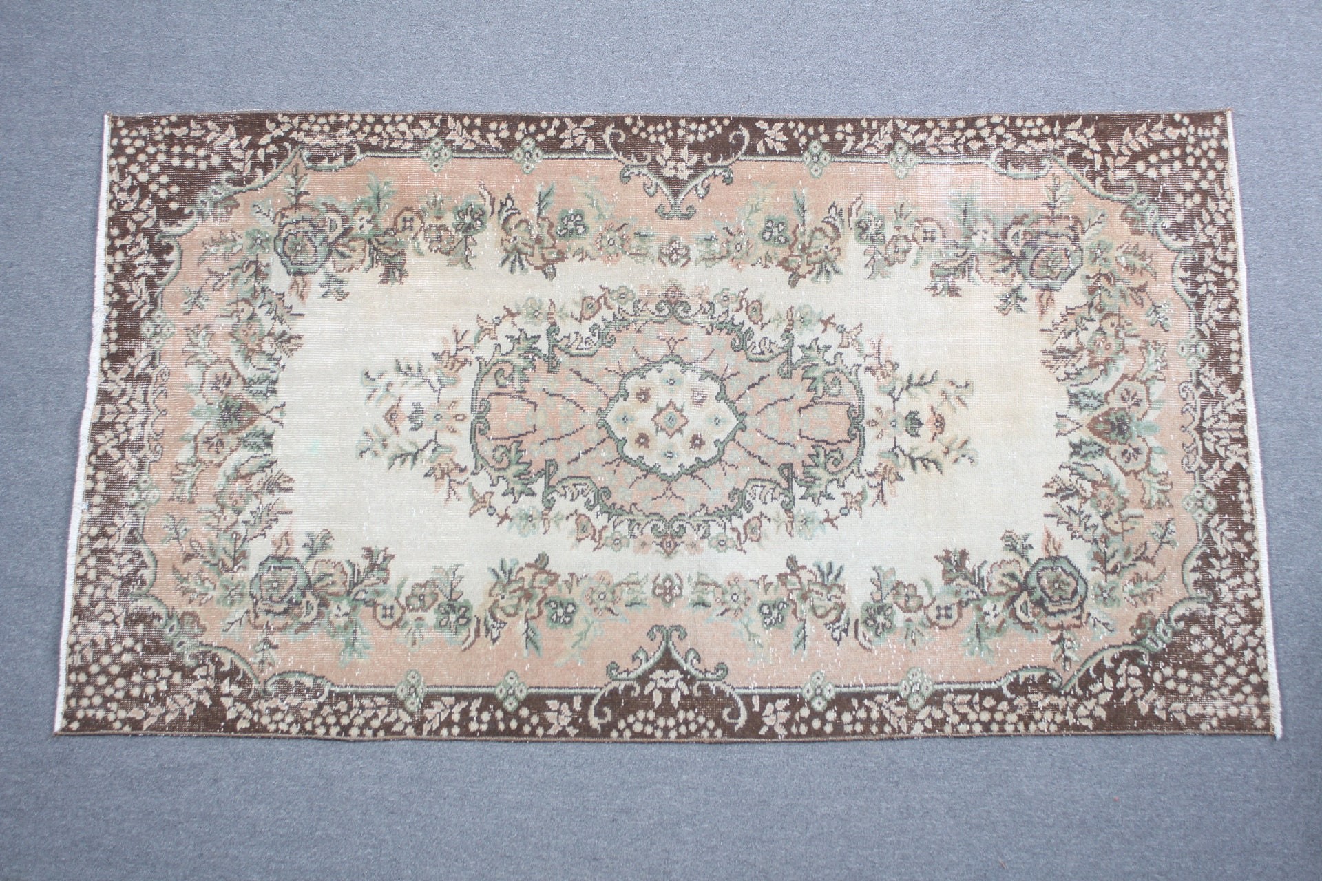 Living Room Rug, Rugs for Dining Room, Vintage Rug, Beige  3.9x7.1 ft Area Rug, Oriental Rug, Turkish Rug