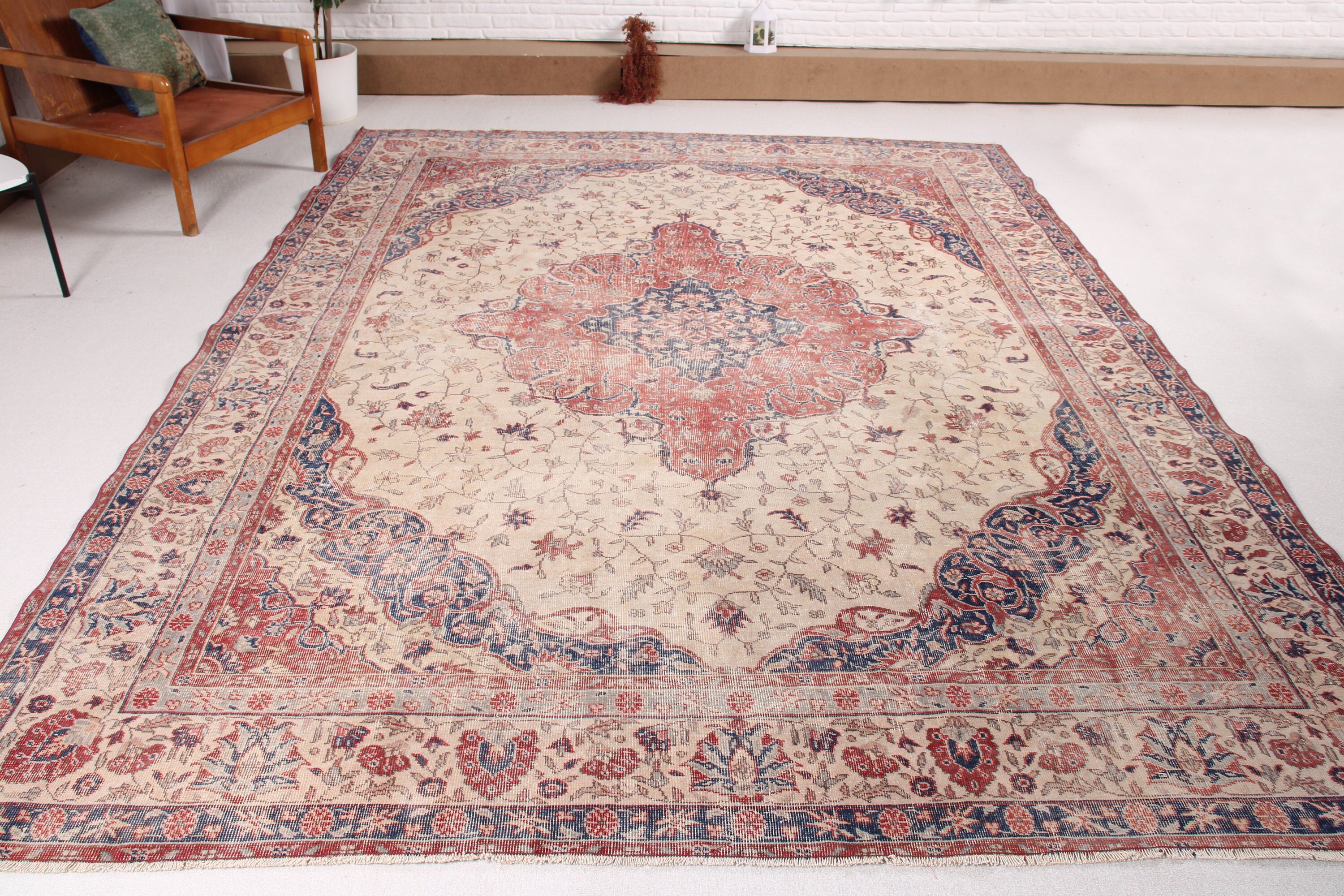 Bedroom Rug, Turkish Rugs, Beige Bedroom Rug, Salon Rug, Living Room Rug, 8.2x10.5 ft Oversize Rug, Vintage Rug, Antique Rug, Aesthetic Rug