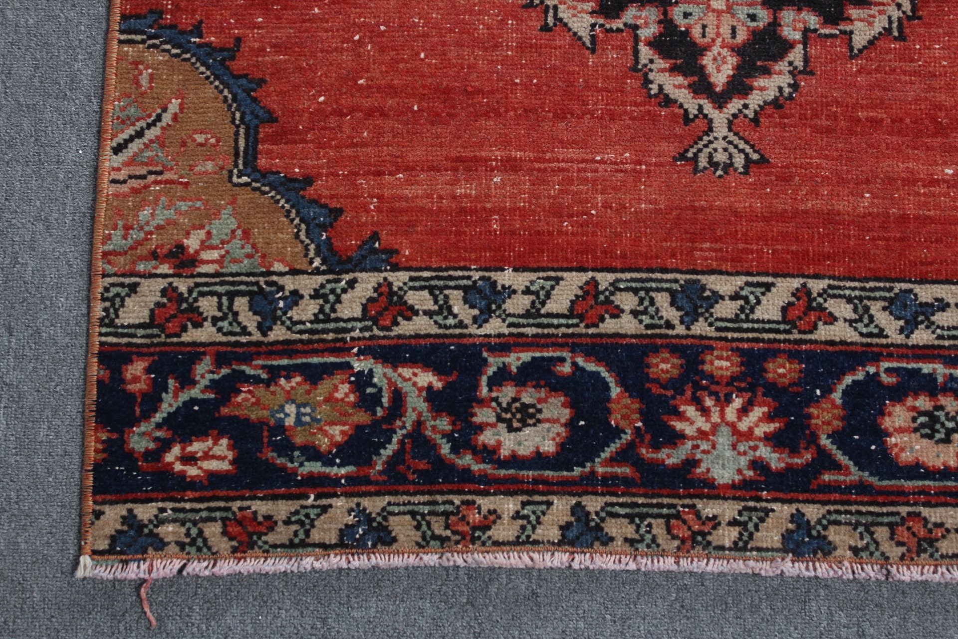 Vintage Rugs, Cool Rug, Turkish Rugs, Rugs for Hallway, Corridor Rug, Office Rug, Red Oushak Rugs, 2.9x13.1 ft Runner Rugs