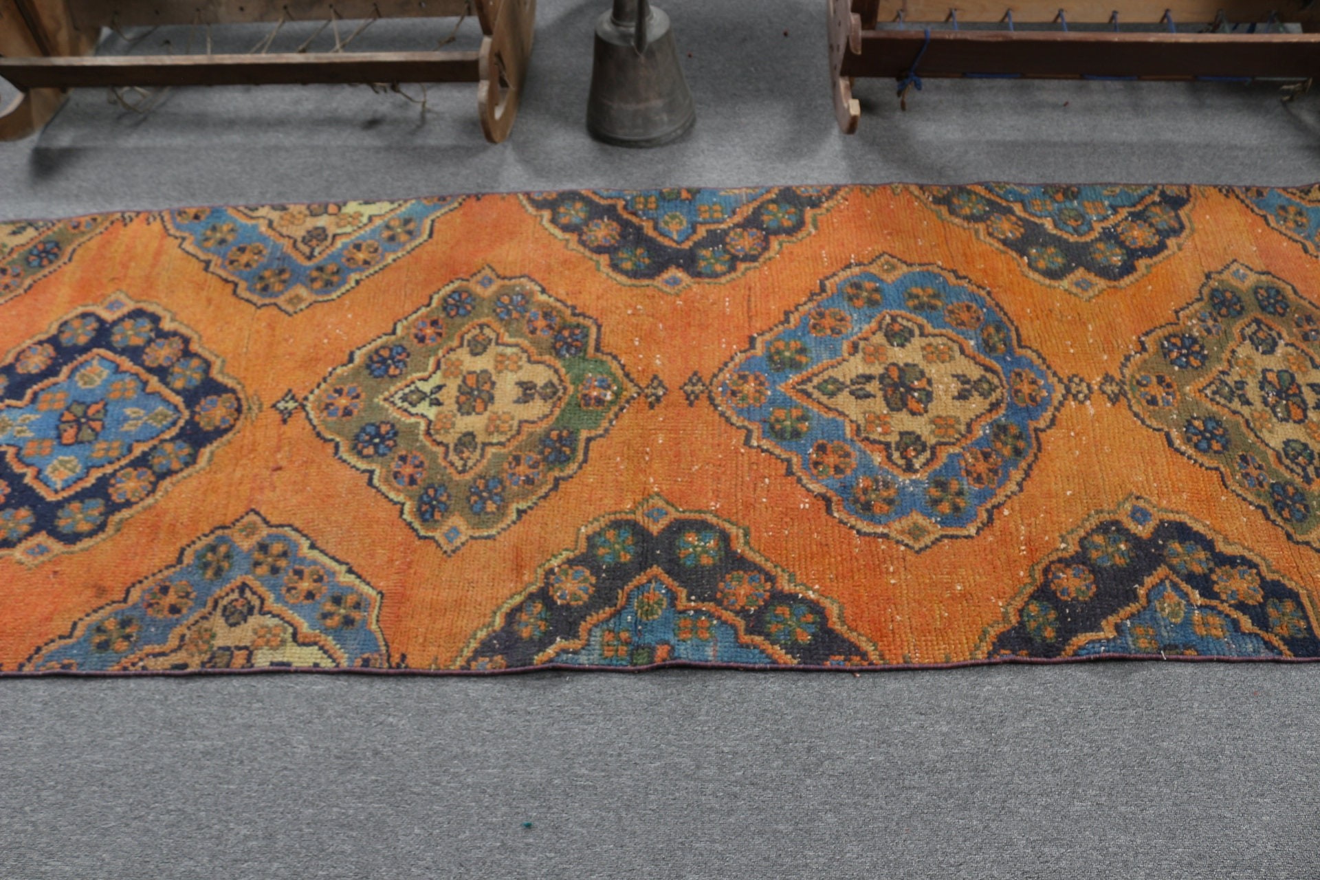 Oushak Halı, Antika Halılar, Soluk Halılar, Türk Halıları, Koridor Halıları, Turuncu Mutfak Halısı, 2,9x7,7 ft Runner Halısı, Vintage Halılar, Merdiven Halıları