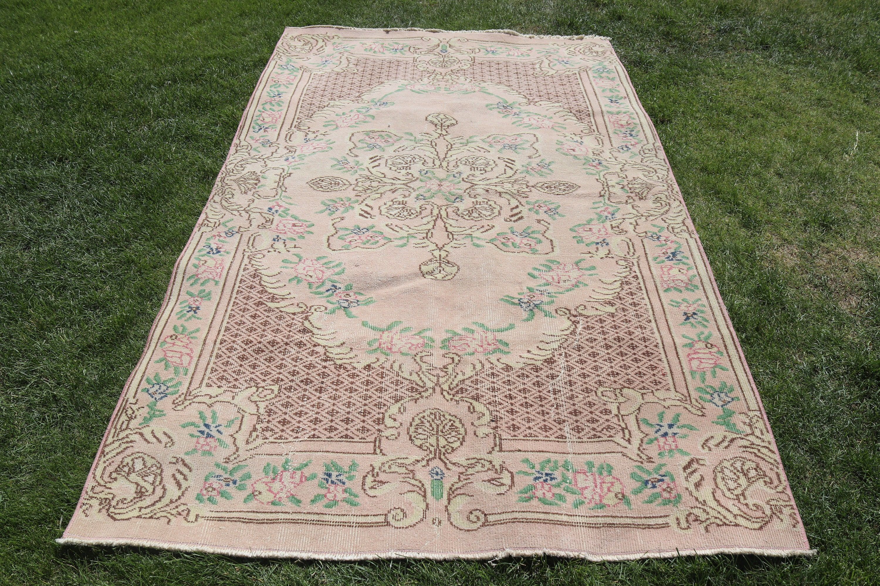 Oushak Bölge Halısı, Mutfak Halıları, Yeşil Anadolu Halısı, Geometrik Halı, 4,7x8 ft Alan Halıları, Boho Halısı, Modern Halı, Vintage Halı, Türk Halısı