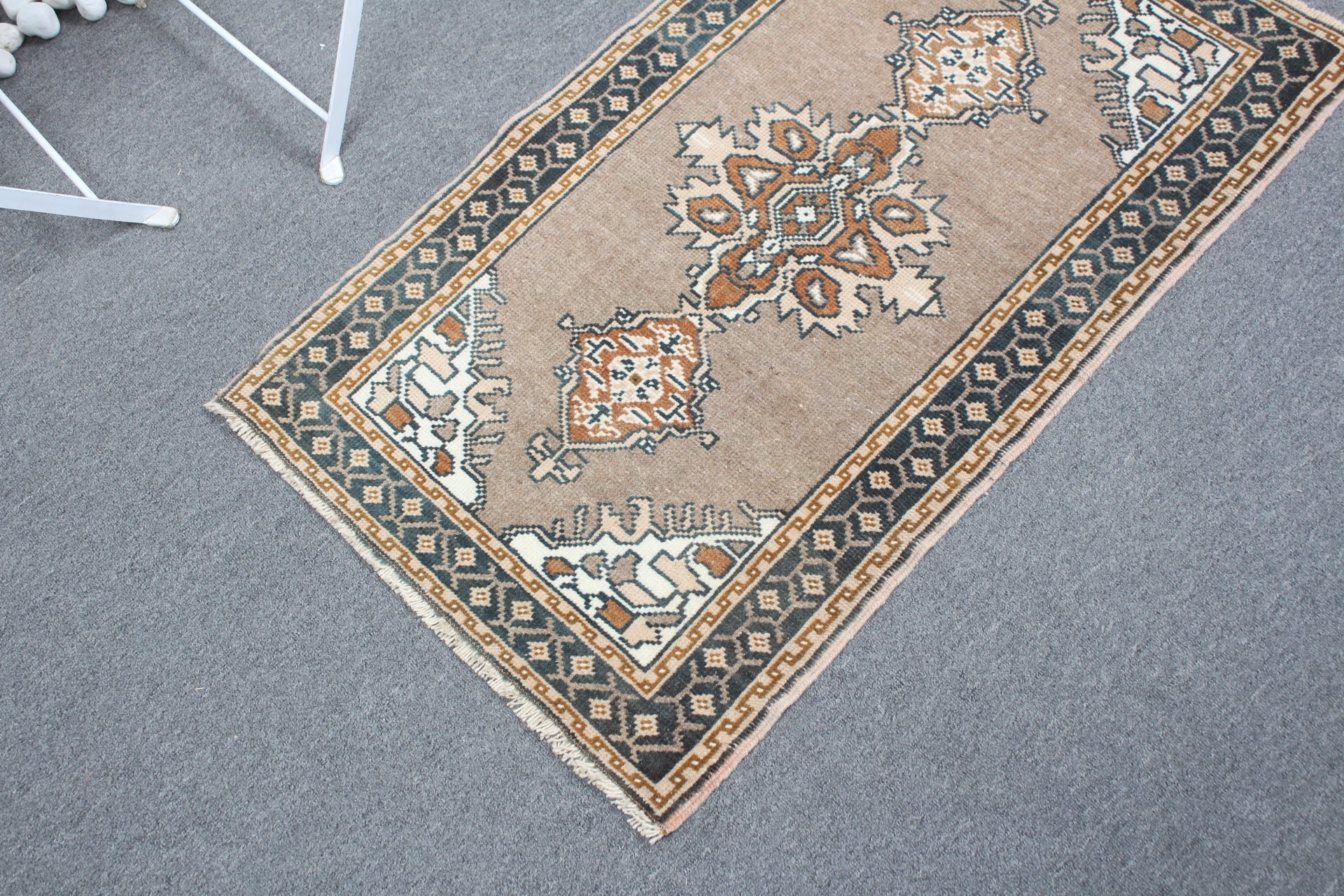 Floor Rug, Turkish Rug, Wool Rugs, Vintage Rugs, Nursery Rug, 1.9x3.3 ft Small Rug, Brown Kitchen Rug, Wall Hanging Rug, Rugs for Bathroom