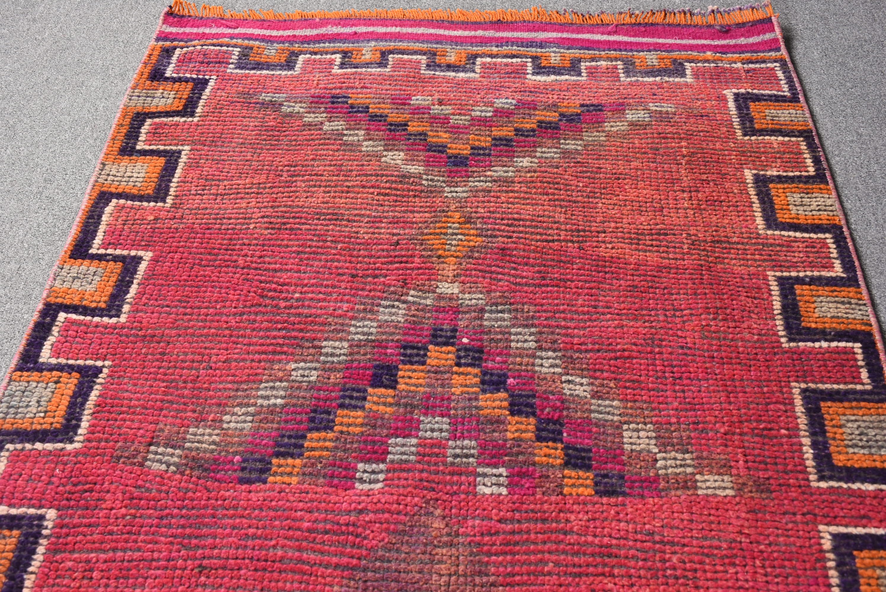 Red Oriental Rug, 3.1x10.5 ft Runner Rugs, Rugs for Stair, Stair Rug, Turkish Rug, Vintage Rugs, Cool Rug, Hallway Rugs