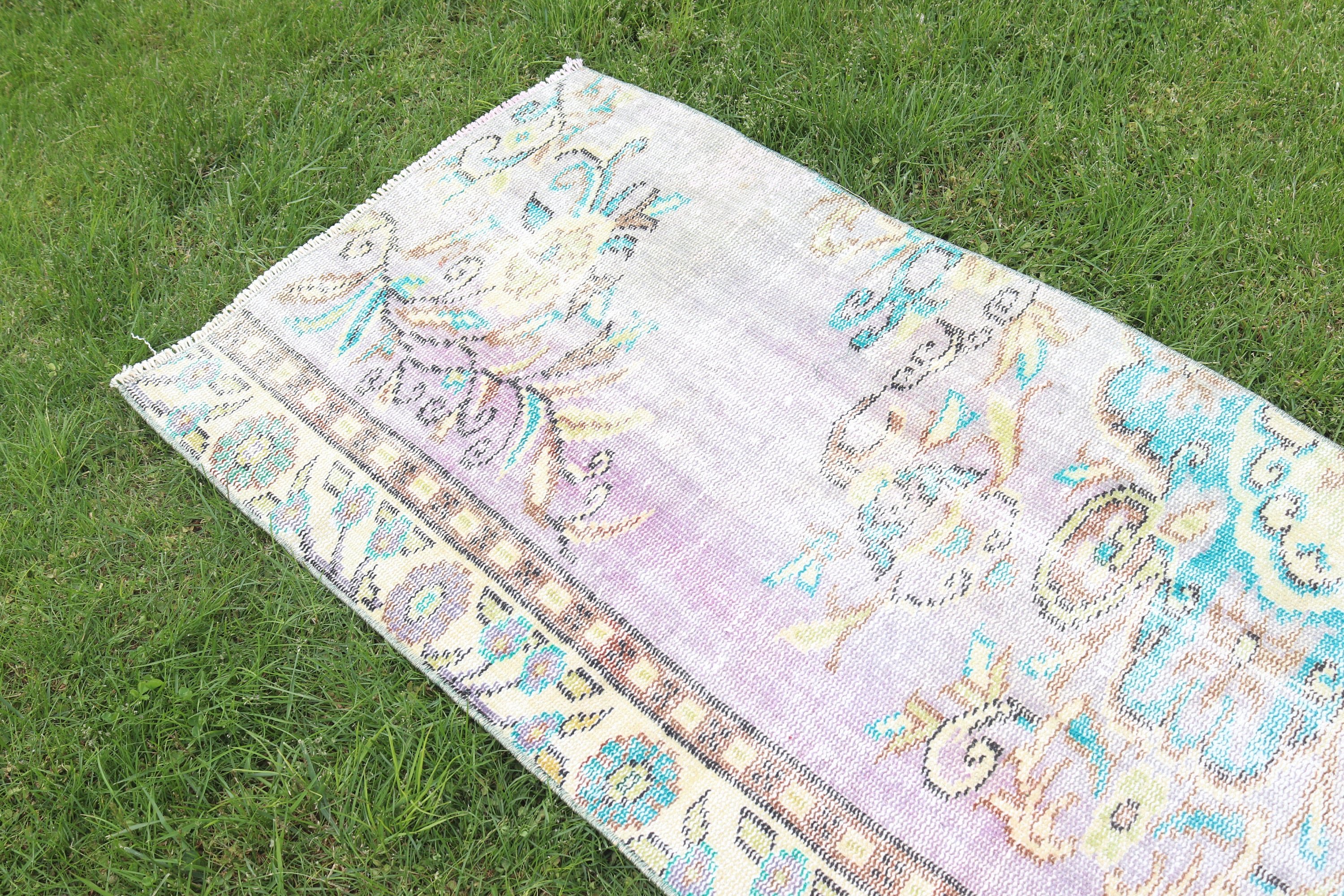 2.5x7.4 ft Runner Halı, Bej Fas Halıları, Modern Halılar, Türk Halısı, Vintage Halı, Koridor Halısı, Merdiven Halıları, Düz Dokuma Halı, Nötr Halı