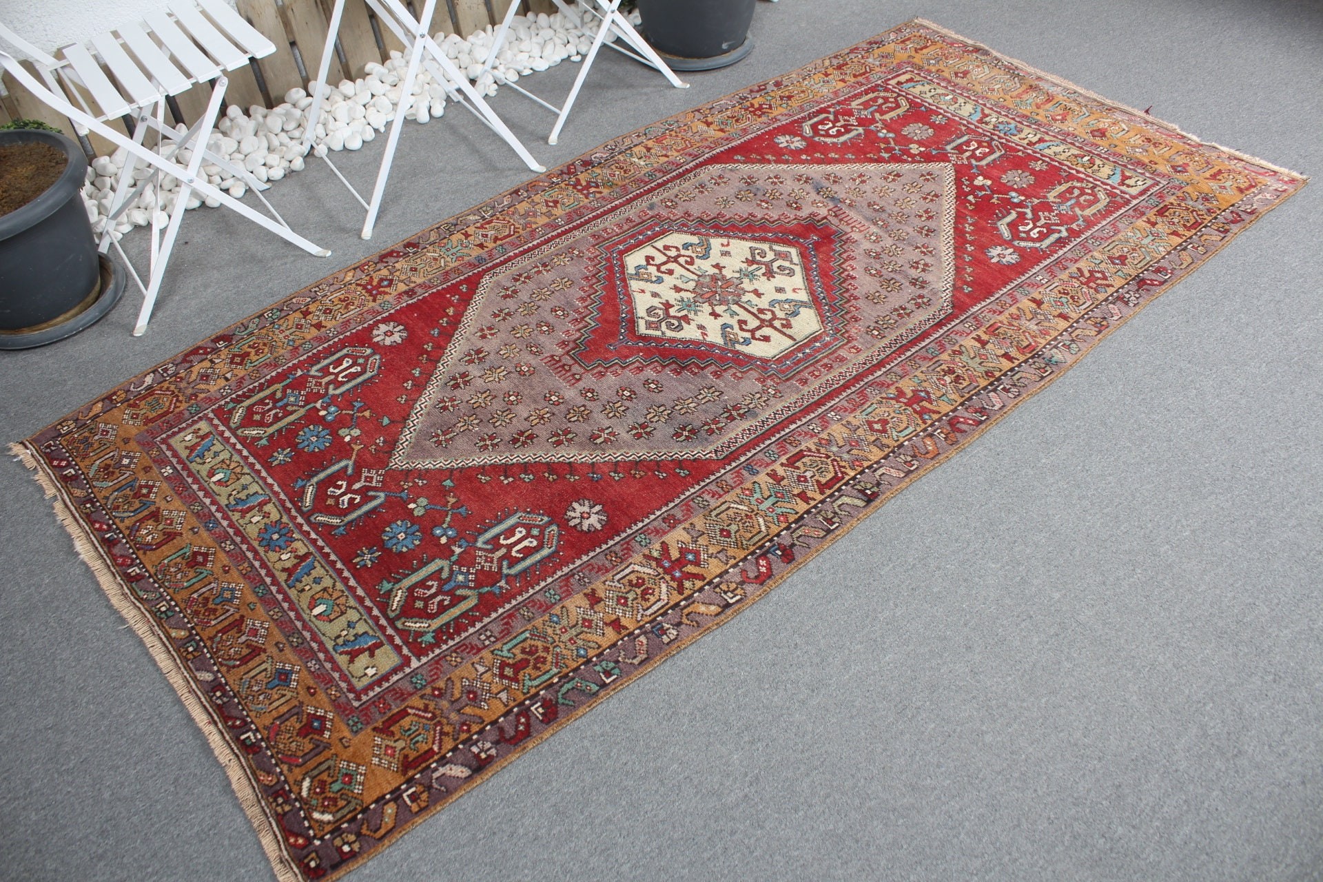 Living Room Rugs, Indoor Rugs, Anatolian Rugs, Vintage Rug, Bohemian Rug, 3.8x7.9 ft Area Rug, Red Oriental Rug, Oriental Rug, Turkish Rugs