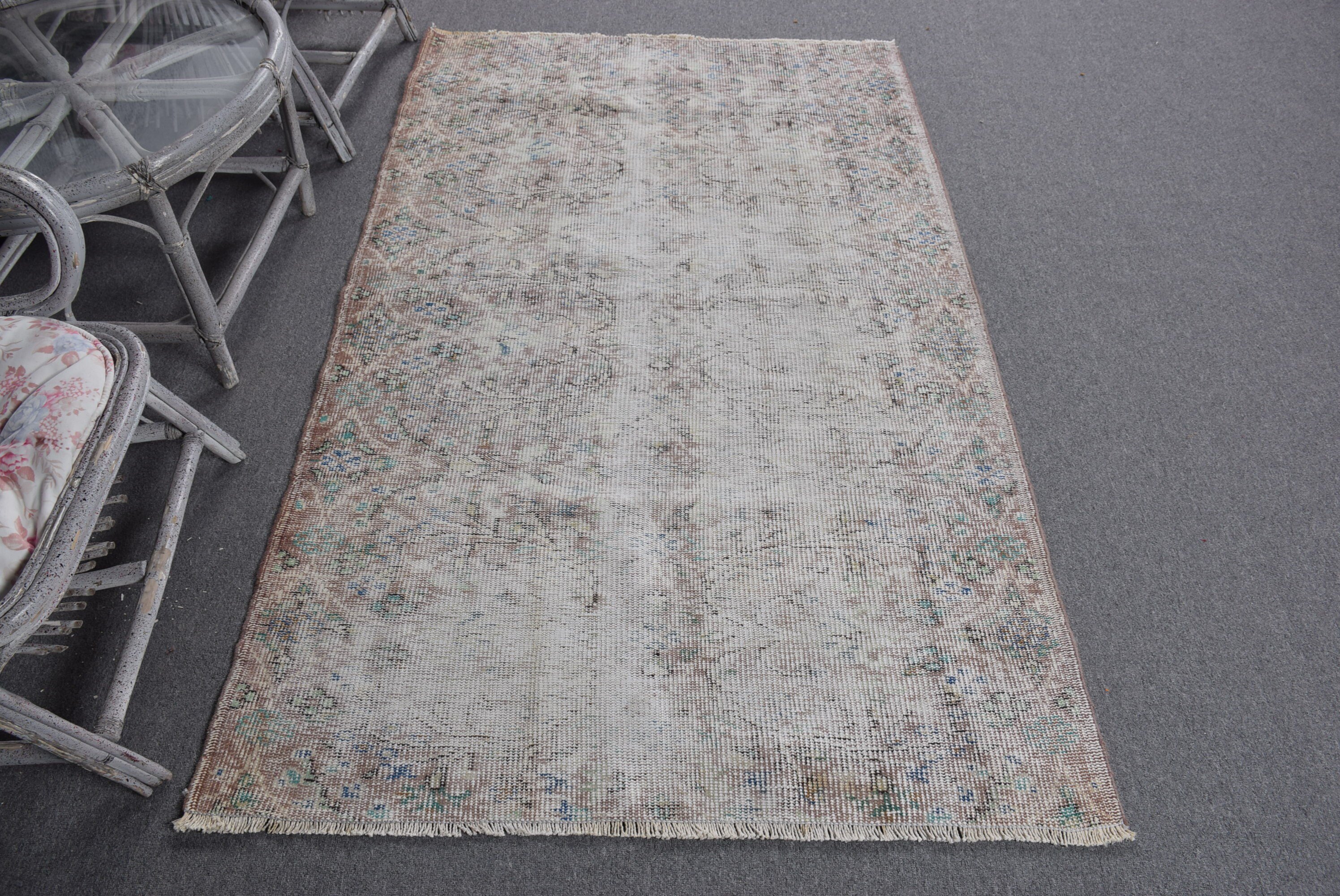 Kitchen Rug, 3.8x6.2 ft Accent Rugs, Beige Oriental Rug, Turkish Rugs, Dorm Rug, Oriental Rugs, Bedroom Rugs, Rugs for Entry, Vintage Rug