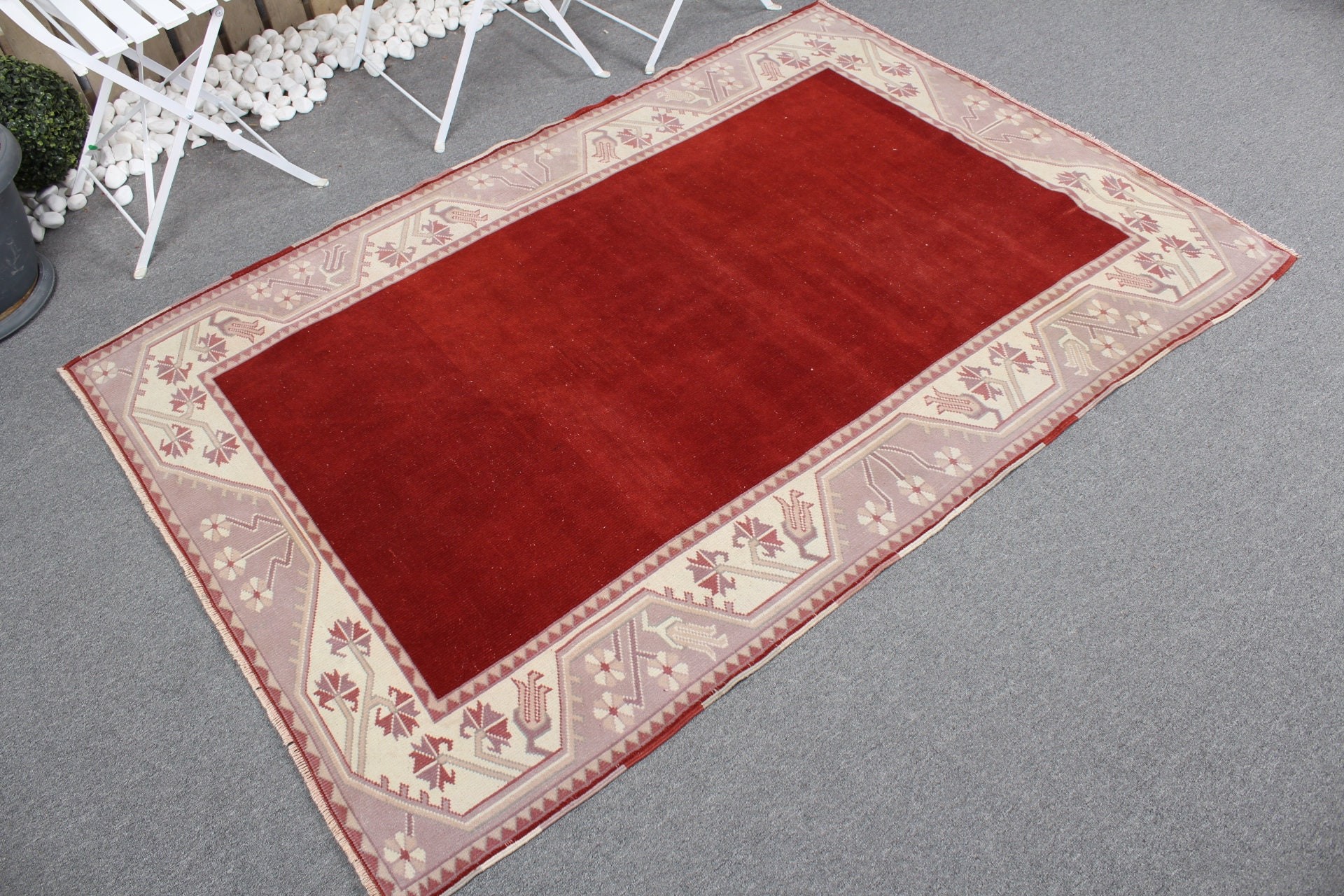 Oriental Rug, Bedroom Rug, Turkish Rug, Vintage Rug, Red Oriental Rugs, Eclectic Rug, 4.2x6.2 ft Area Rug, Kitchen Rugs, Home Decor Rugs