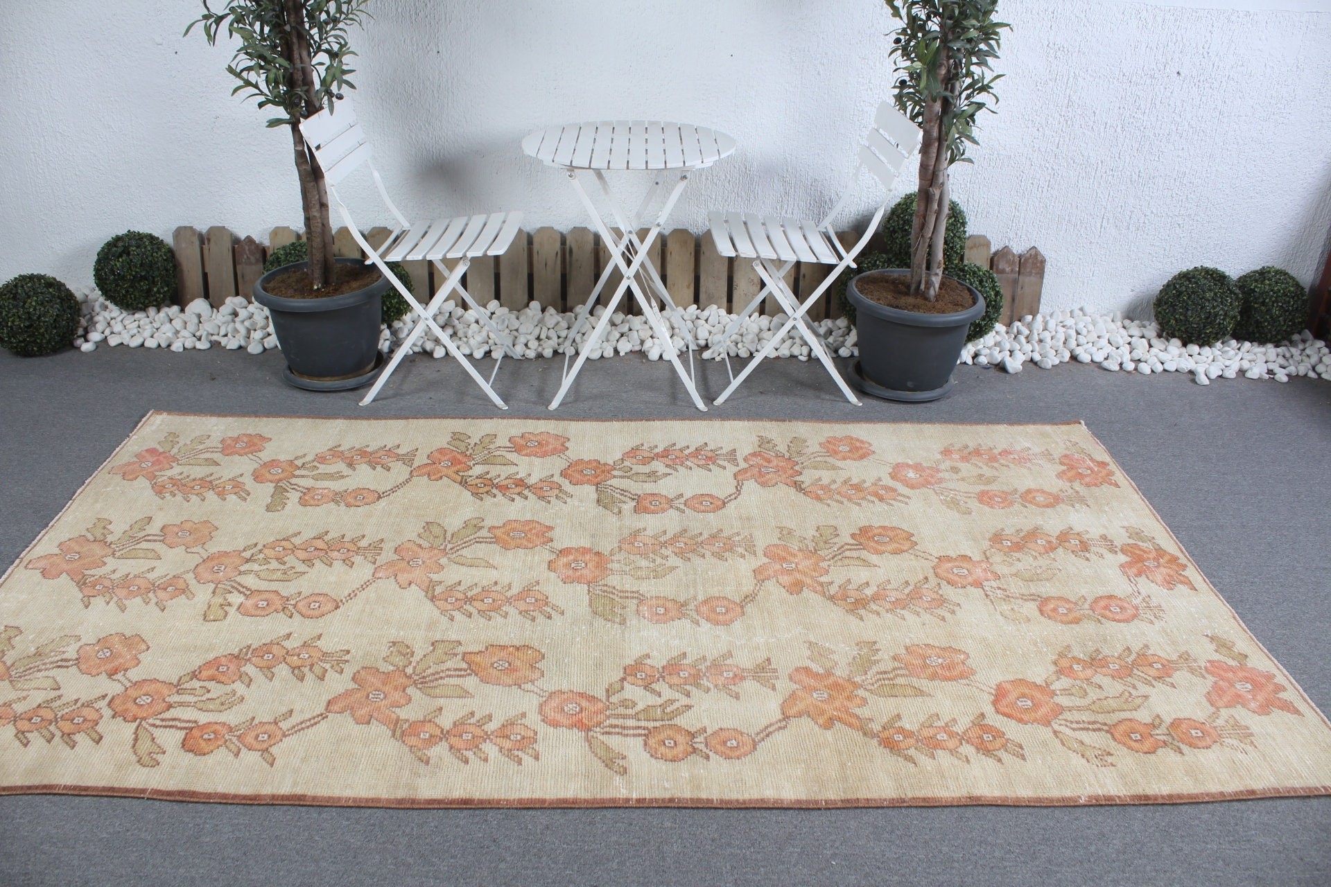 Turkish Rugs, Rugs for Bedroom, Anatolian Rug, Living Room Rug, Vintage Rugs, Salon Rug, Bedroom Rug, Beige Wool Rug, 4.8x8.9 ft Large Rug