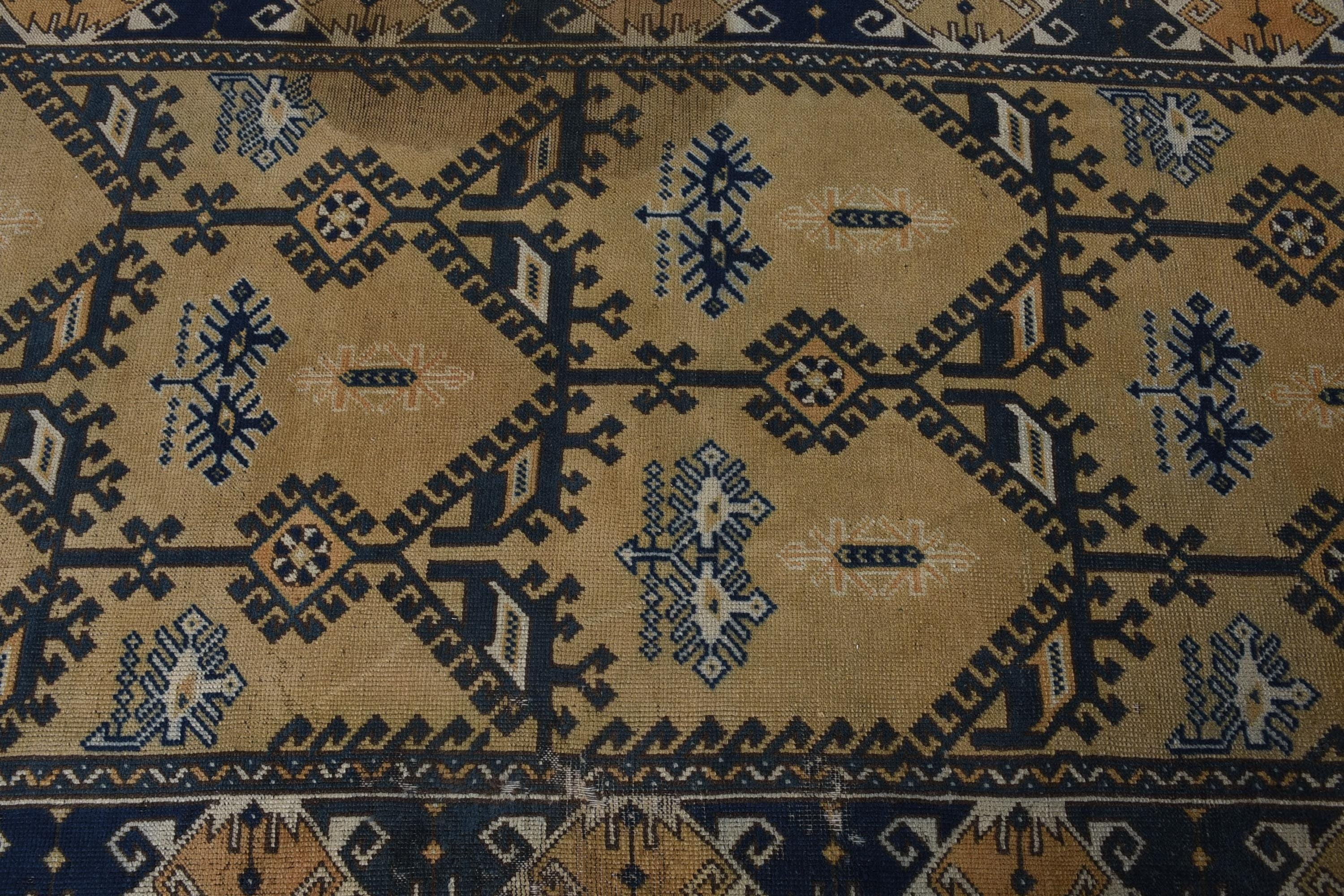 Boho Halı, Kahverengi Boho Halılar, Türk Halısı, Yemek Odası Halıları, 3,6x7,5 ft Alan Halıları, Oushak Alan Halıları, Yatak Odası Halısı, Yer Halıları, Vintage Halı