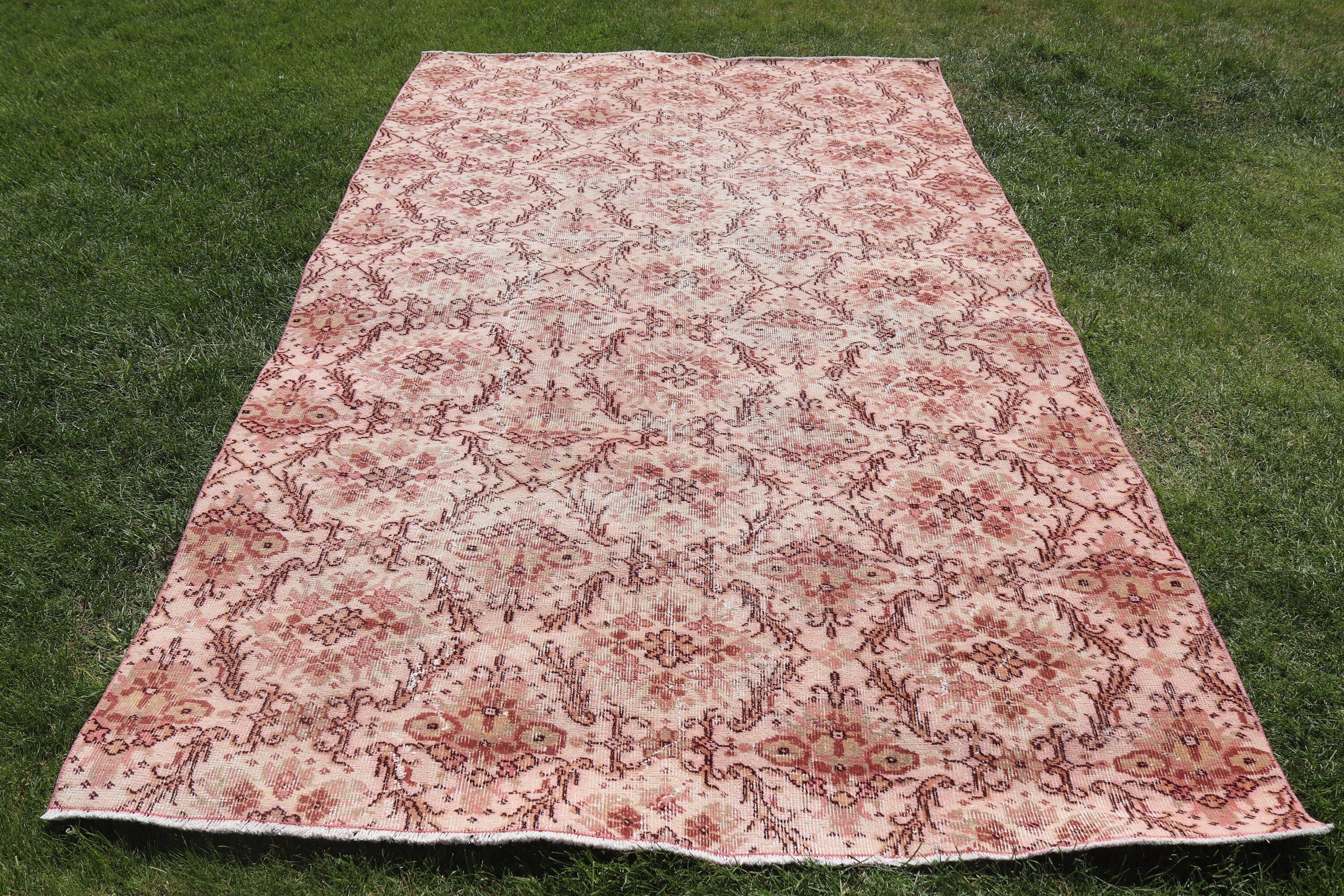 Floor Rug, Beige Floor Rug, Dining Room Rugs, Vintage Rugs, Large Oushak Rugs, 5.4x8.9 ft Large Rugs, Home Decor Rugs, Turkish Rug