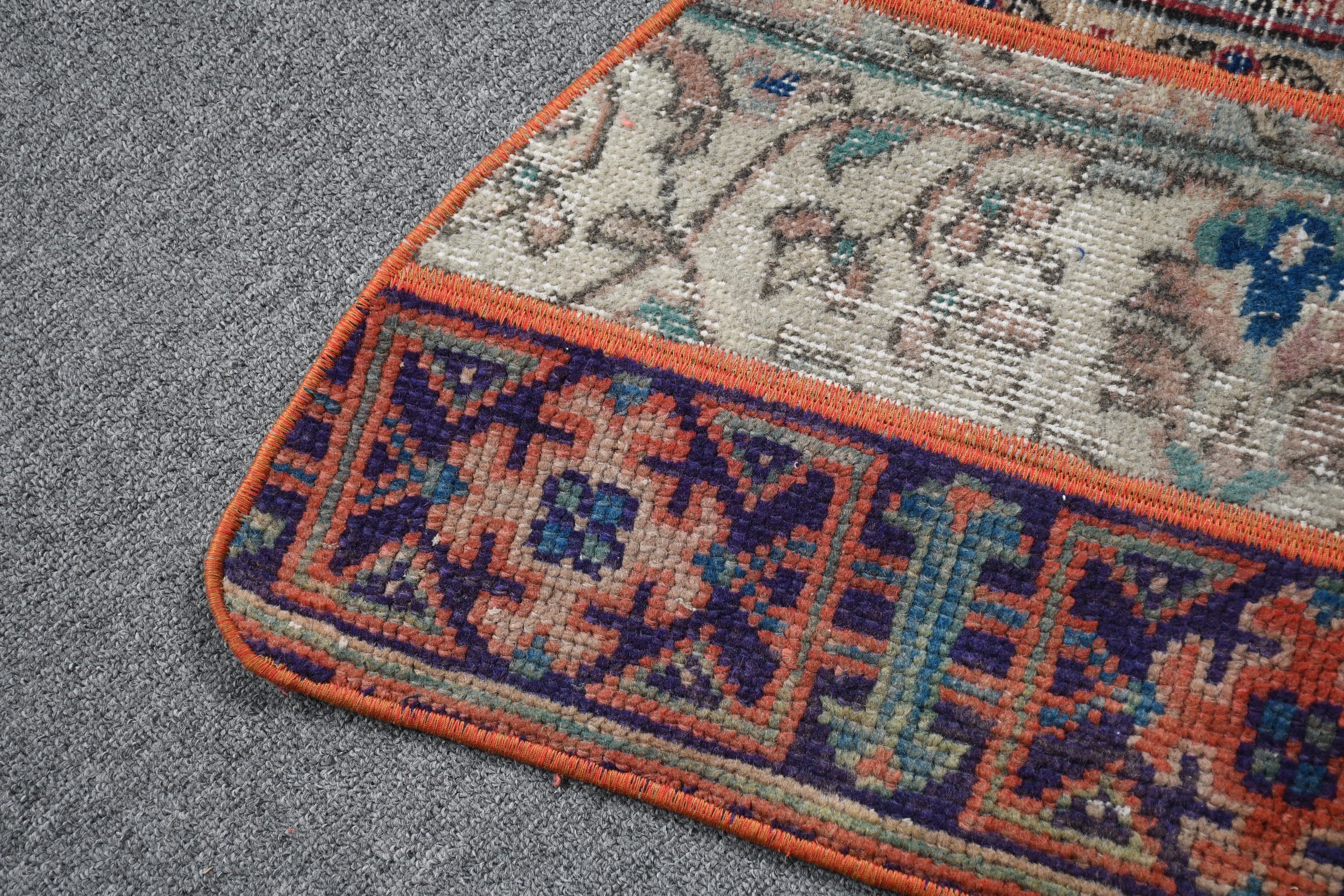 Vintage Halı, Yatak Odası Halısı, Bej 2.5x1.5 ft Küçük Halı, Banyo Halısı, Mutfak Halıları, Fas Halısı, Banyo Halıları, Türk Halısı