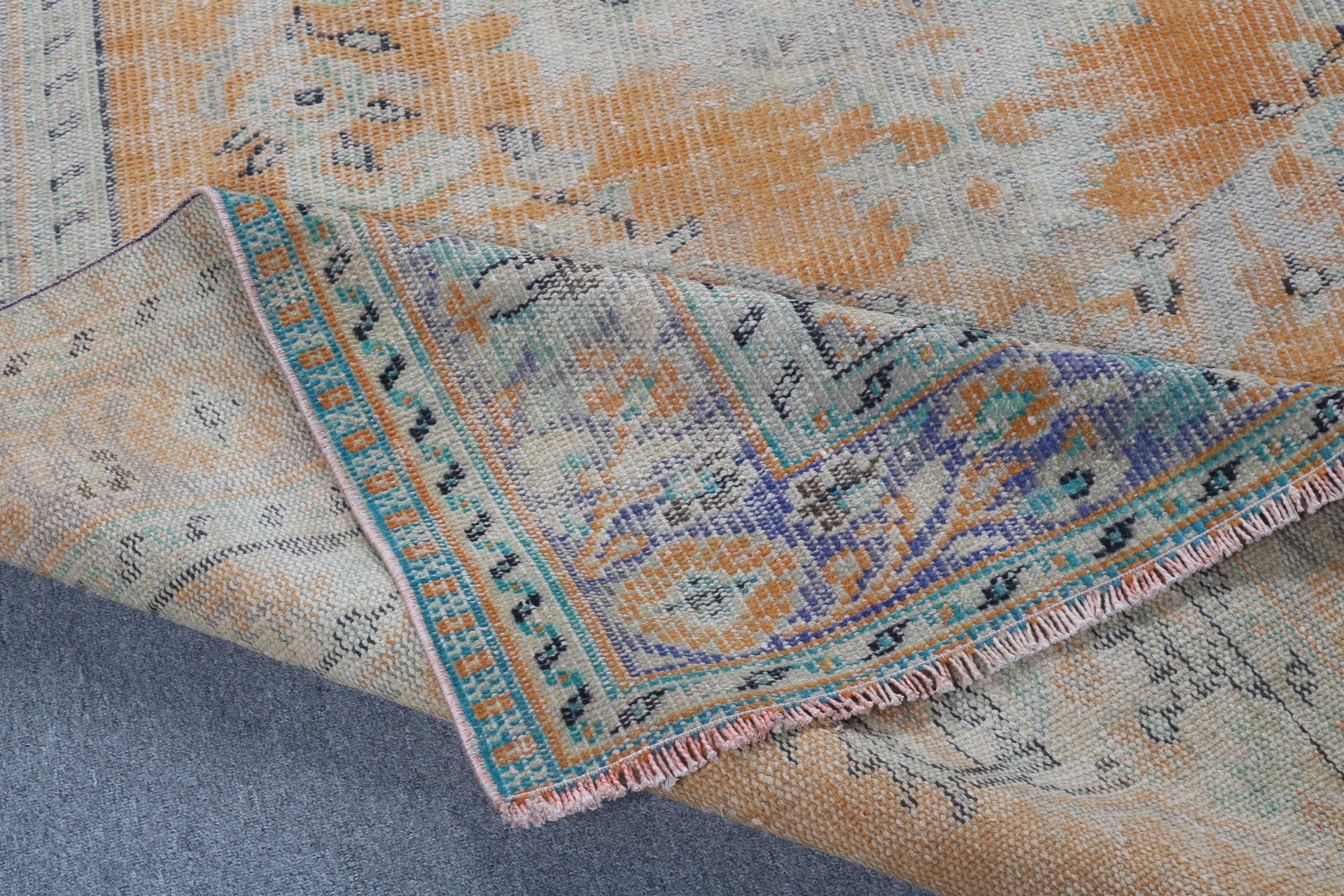 Cool Rugs, Turkish Rugs, Dining Room Rug, Vintage Rugs, Office Rug, Orange Oushak Rug, Wool Rugs, Large Vintage Rugs, 5.8x9.4 ft Large Rug