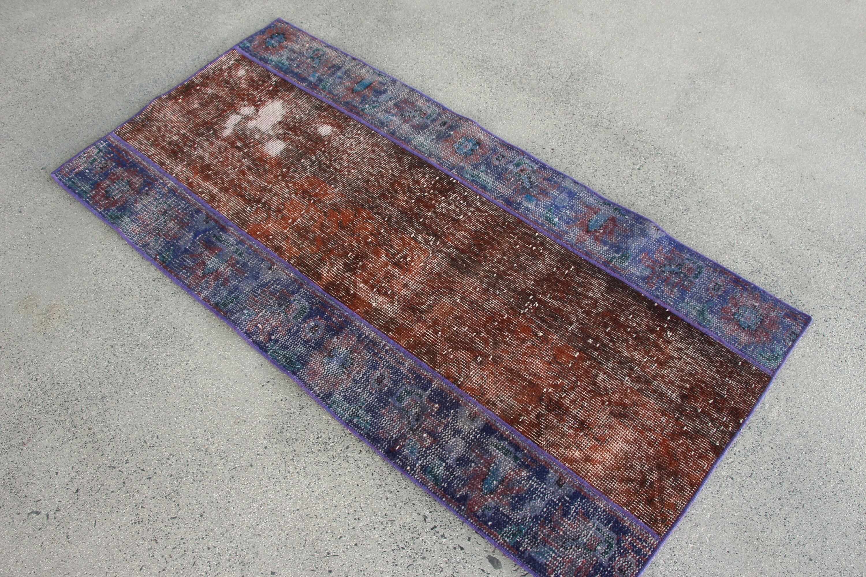 Turkish Rug, Antique Rugs, Floor Rug, Car Mat Rug, Vintage Rug, Bathroom Rug, Brown  2.4x4.9 ft Small Rug, Home Decor Rugs