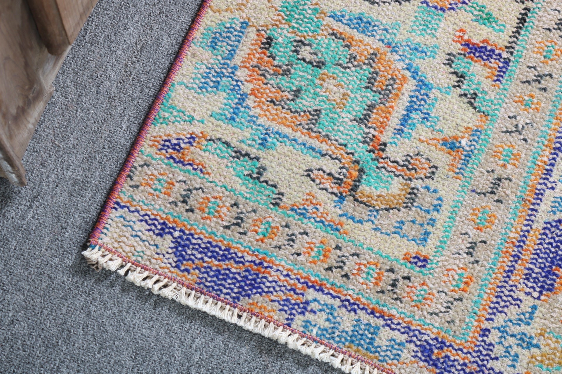 Entry Rugs, Floor Rug, Blue Oriental Rug, 1.5x2.9 ft Small Rug, Turkish Rugs, Handwoven Rug, Vintage Rugs, Moroccan Rug, Small Vintage Rug