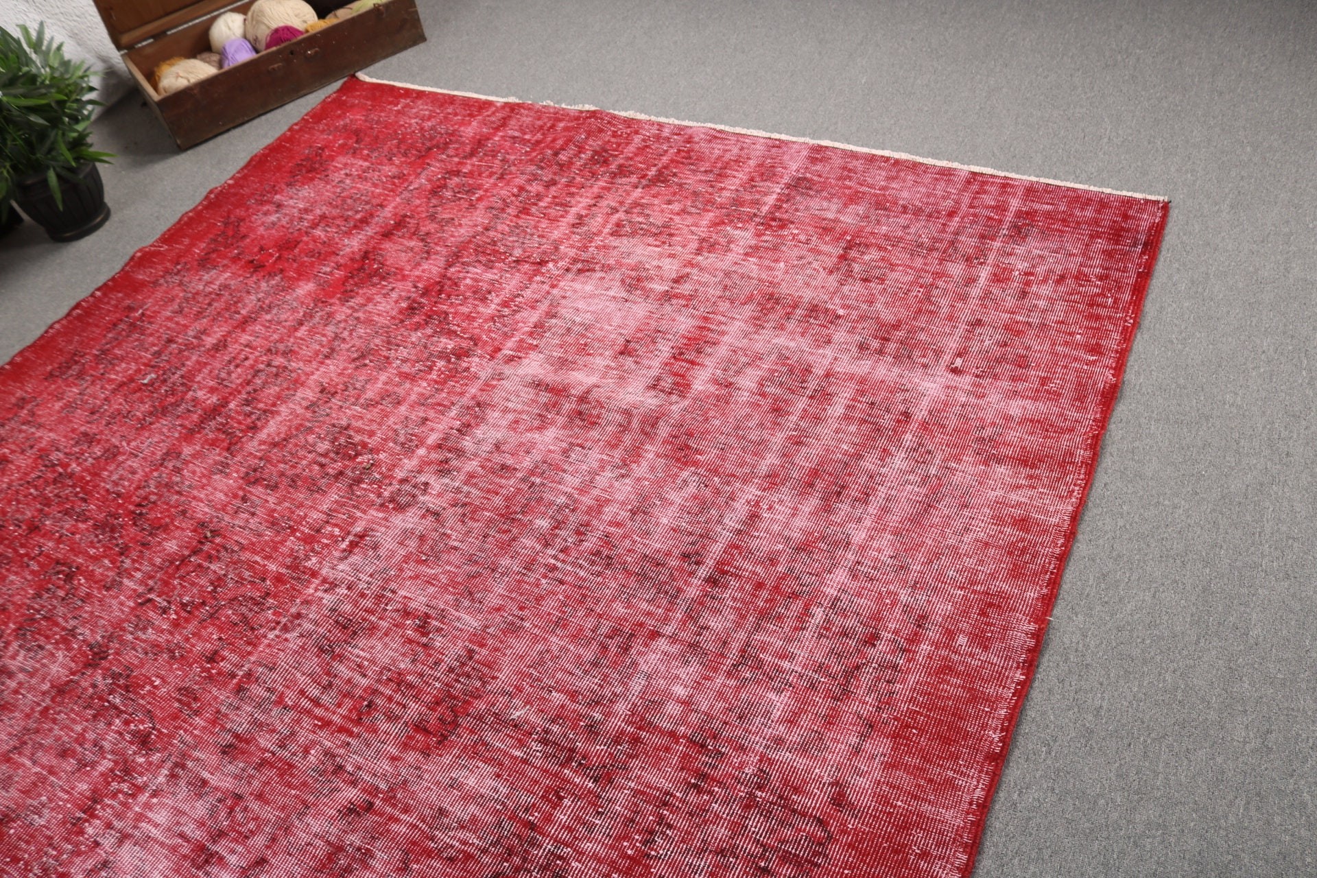 Red Neutral Rugs, Vintage Rugs, Home Decor Rugs, Moroccan Rugs, Tribal Rug, 7.1x10.2 ft Oversize Rug, Turkish Rugs, Oversize Vintage Rugs